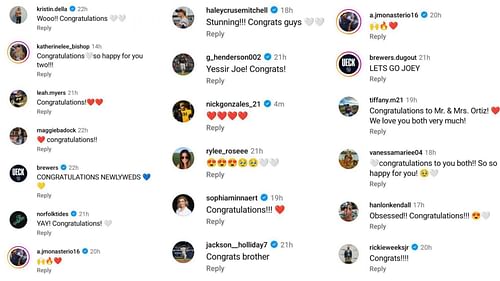 Comments on Joey Ortiz's Instagram post (image credit: instagram/headhunjoe)