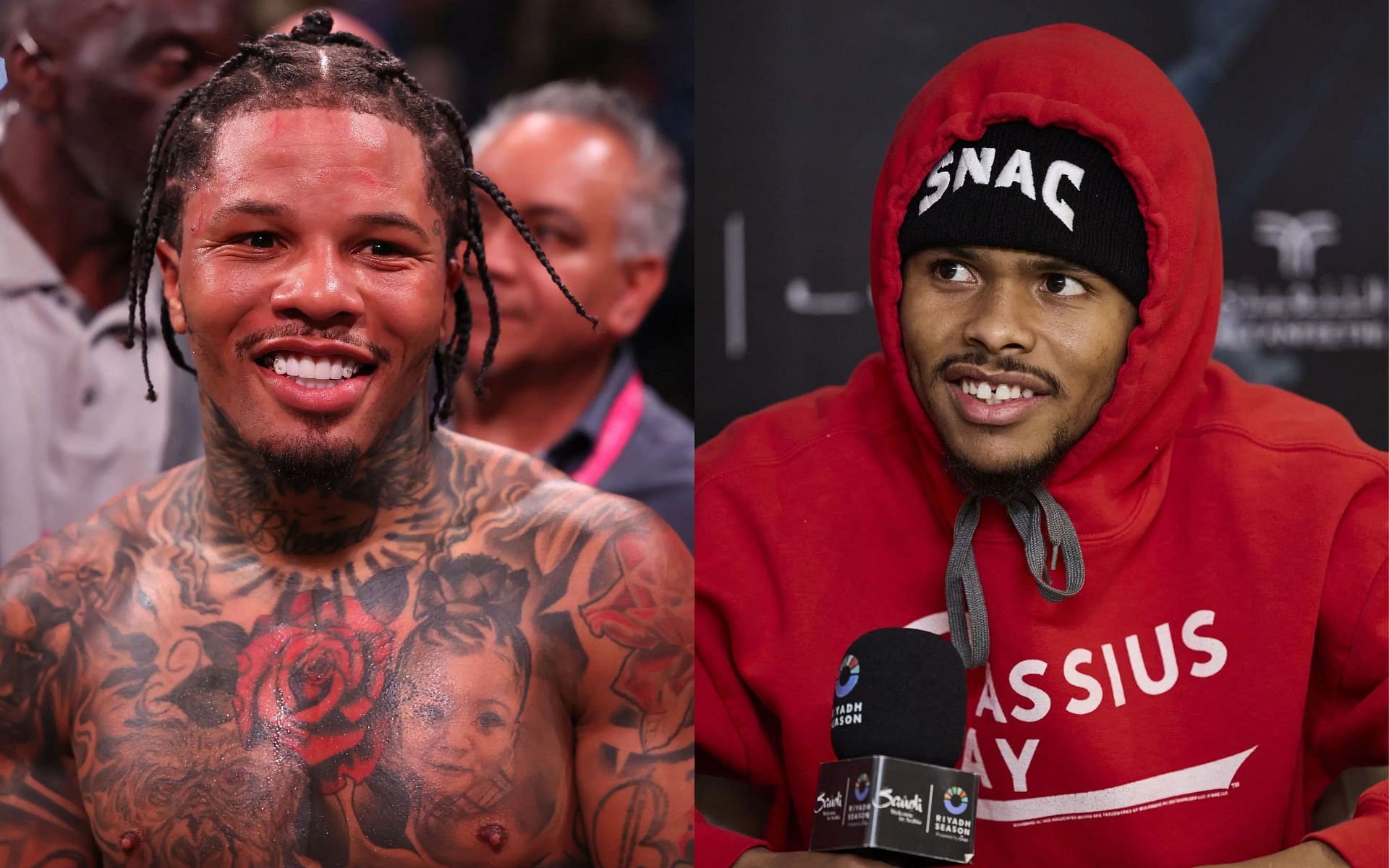 Shakur Stevenson (right) takes aim at Gervonta Davis (left) as a person, but respects his boxing abilities [Images courtesy: Getty Images]