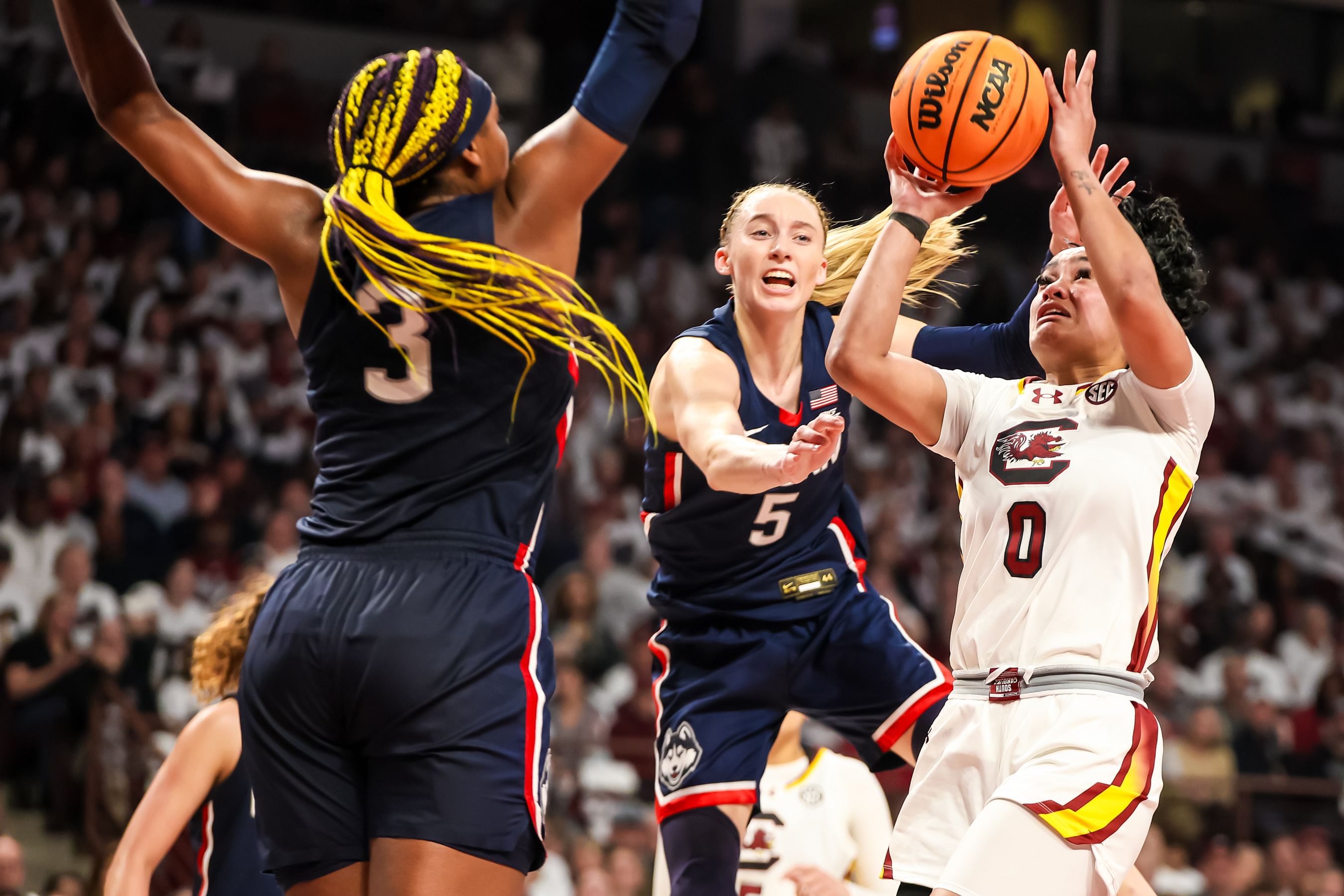 Paige Bueckers was previously against South Carolina. - Source: Jeff Blake, Imagn