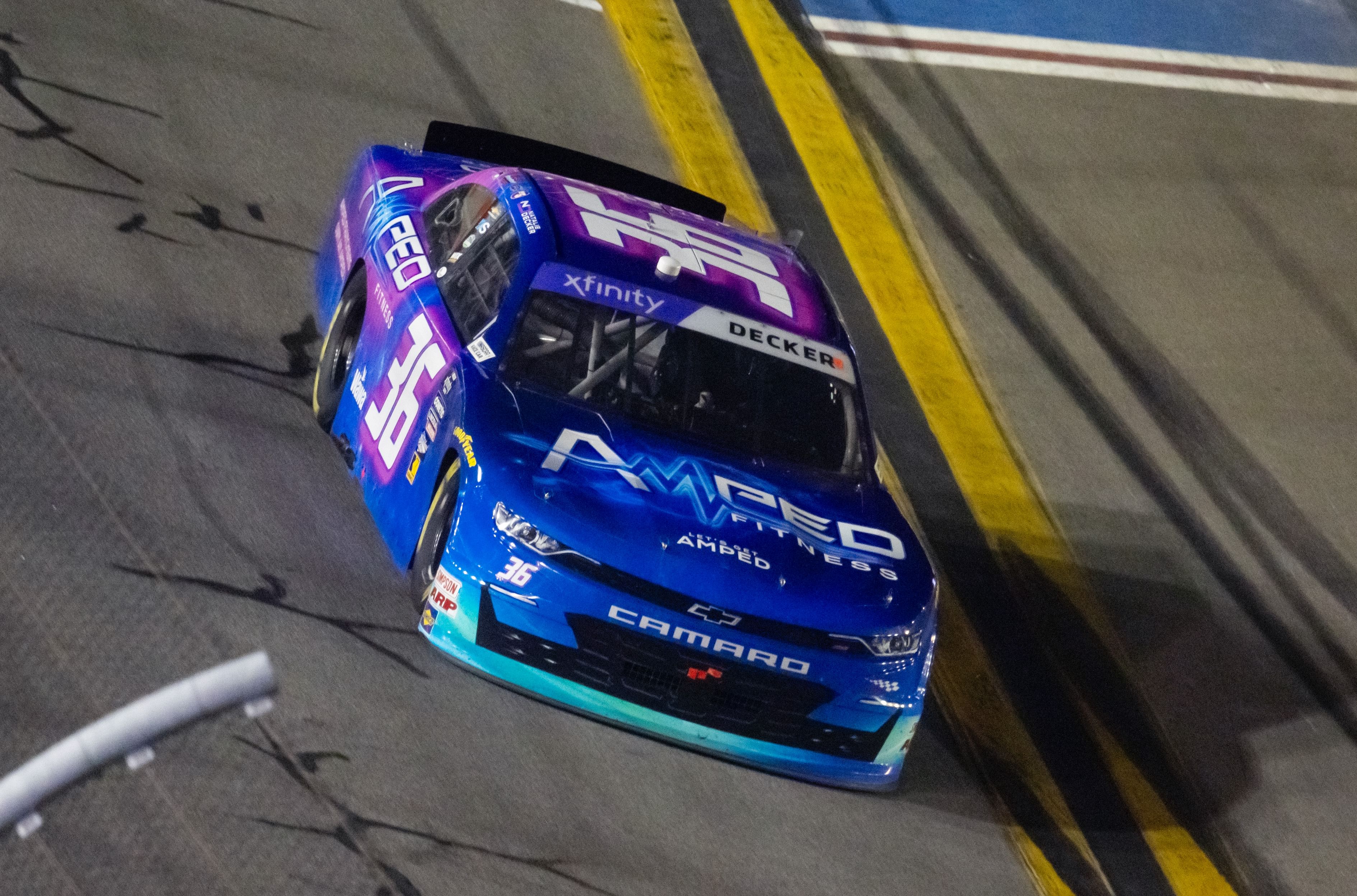 Natalie Decker driving the No. 36 Chevrolet Camaro at Daytona last year - Source: Imagn