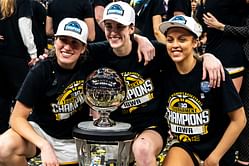 "The best 3 some in Iowa": College hoops fans react to Caitlin Clark reunite with former Hawkeyes teammates Kate Martin & Gabbie Marshall