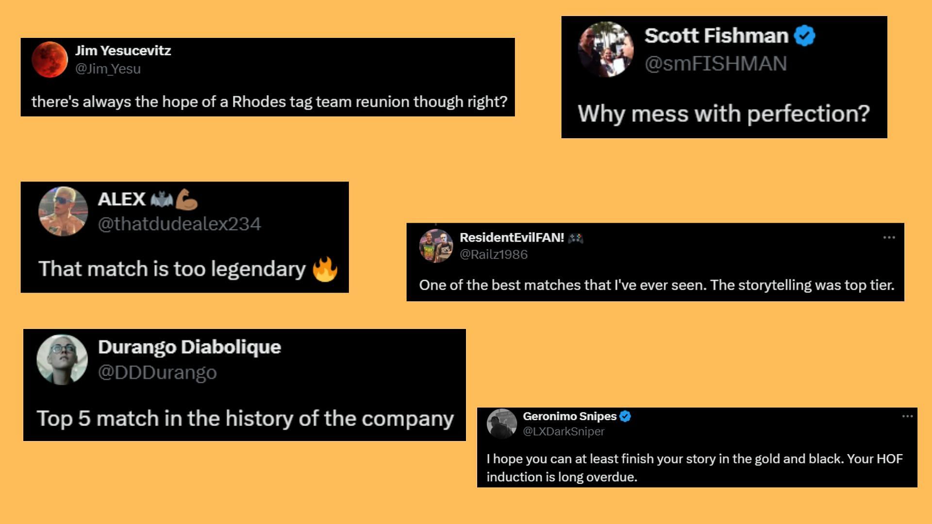 Fan reactions [Credit: Fan responses to Dustin Rhodes on X/Twitter]