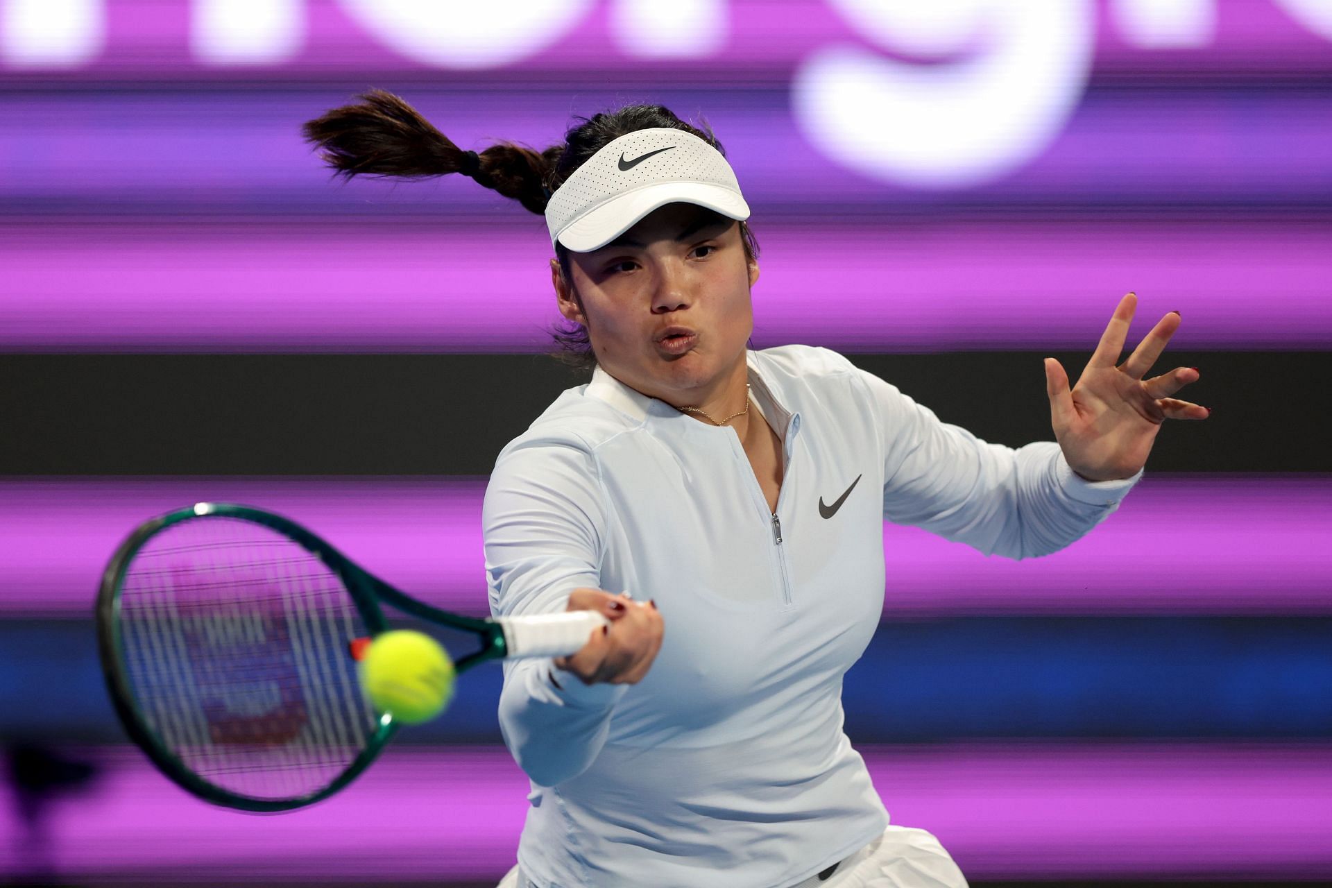 Emma Raducanu at the 2024 Qatar Open [Image Source: Getty Images]