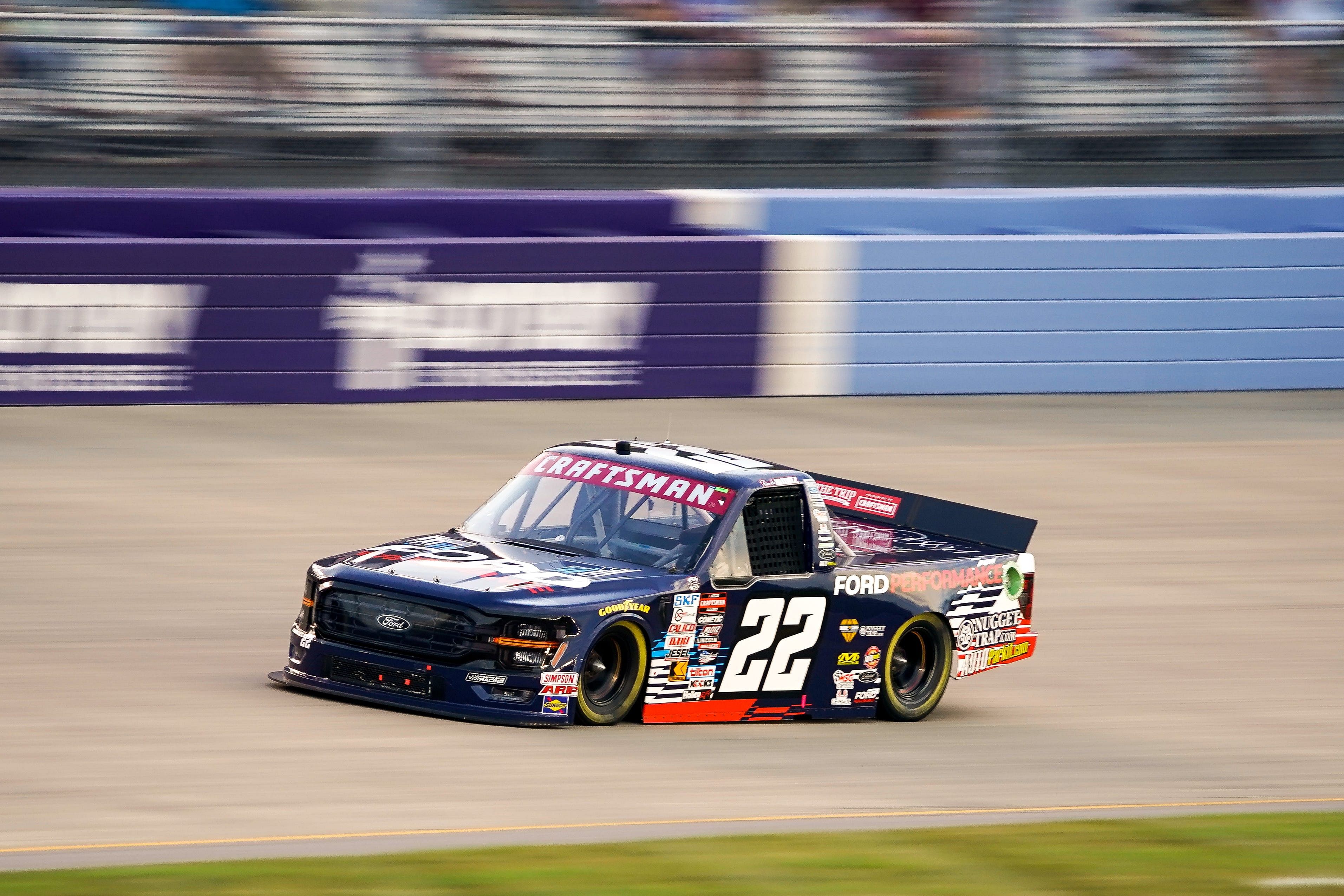 Frankie Muniz races during the Rackley Roofing 200 at Nashville Superspeedway (Credits: Imagn)