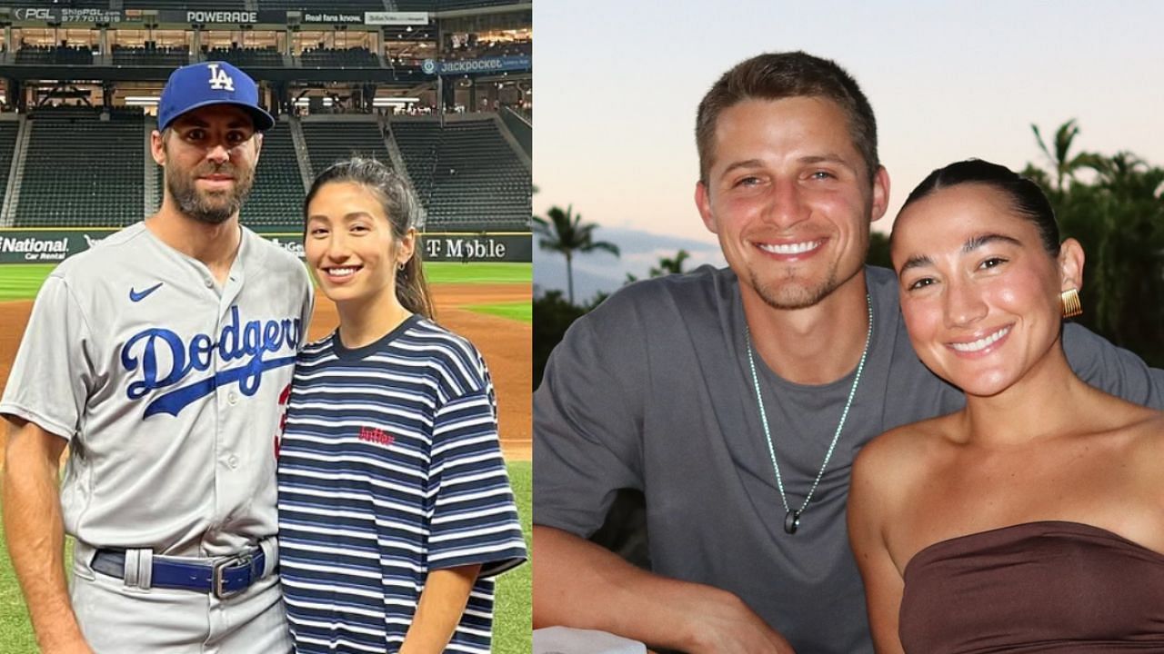 Chris Taylor and his wife, Mary (L), Corey Seager and his wife, Madisyn (Images from - Instagram.com/@mktaylor808, Instagram.com/@madyseager)