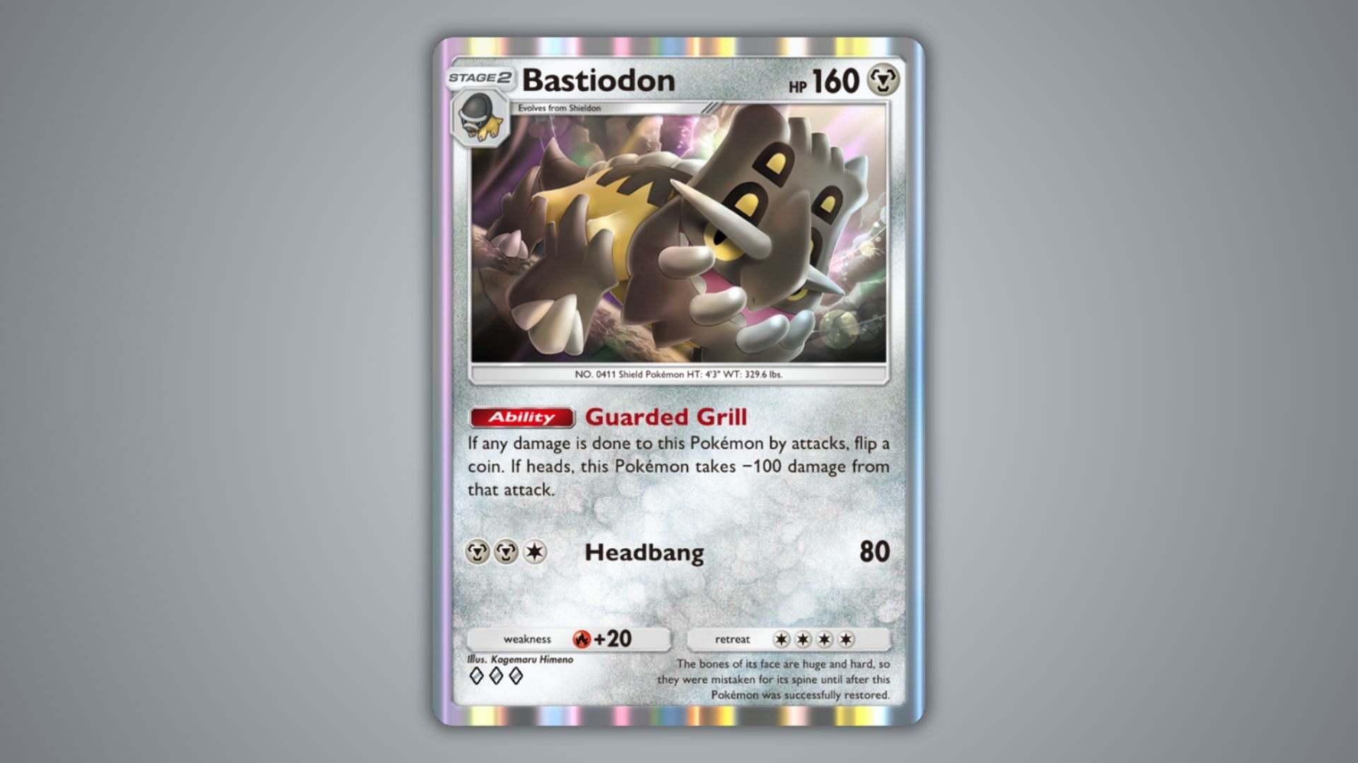 Bastiodon&#039;s card as seen in the game (Image via The Pokemon Company)