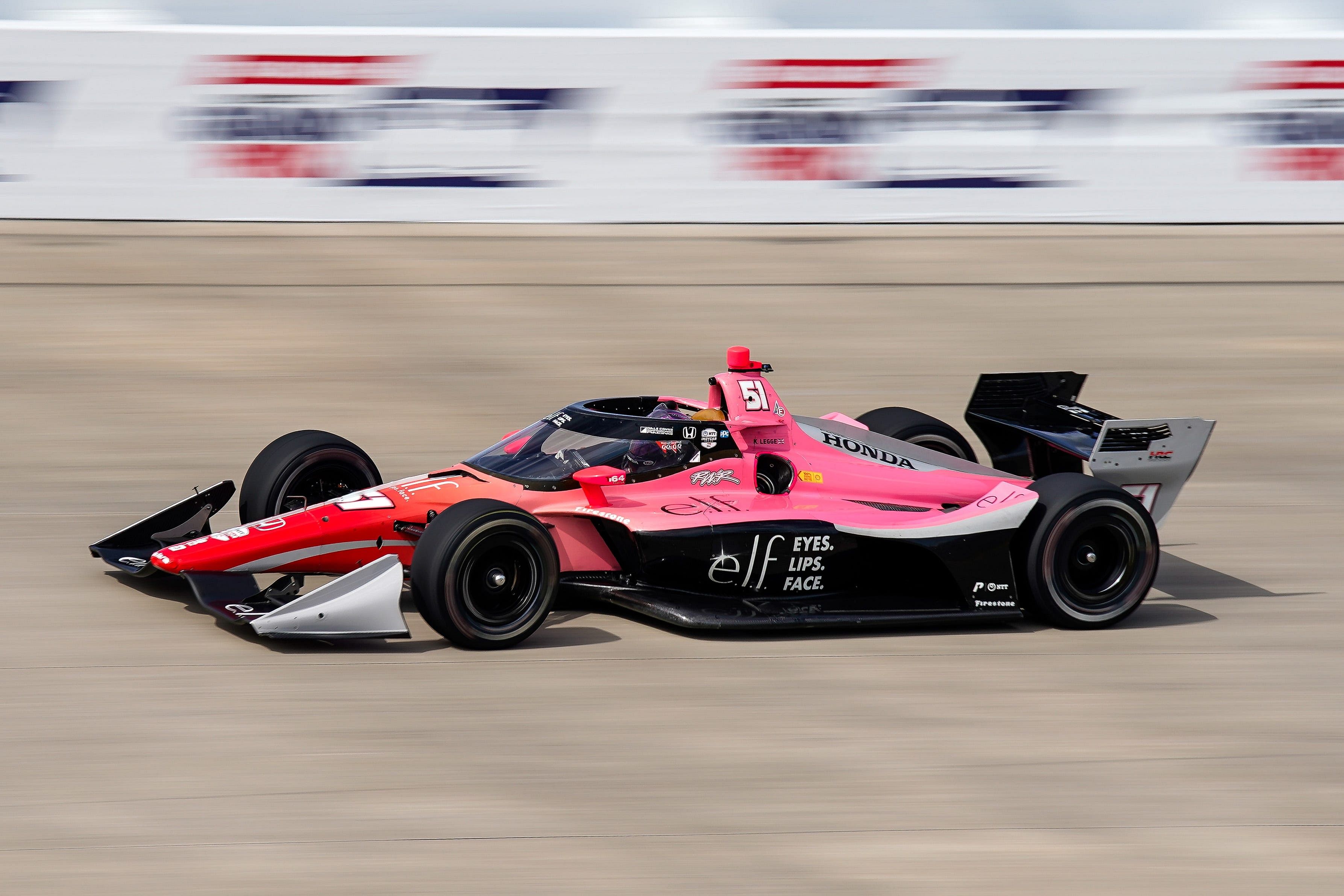 Katherine Legge driving the No. 51 car during the 2024 Music City Grand Prix - Source: Imagn