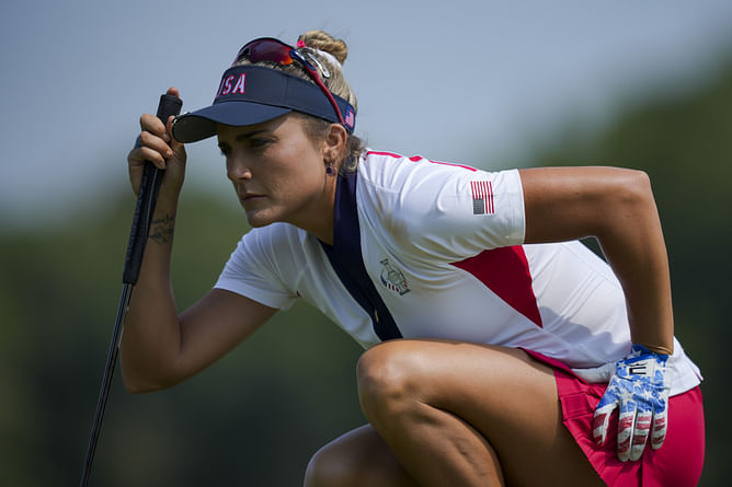 Lexi Thompson shares her not-liking-a-shot-line face with her 603K Instagram followers