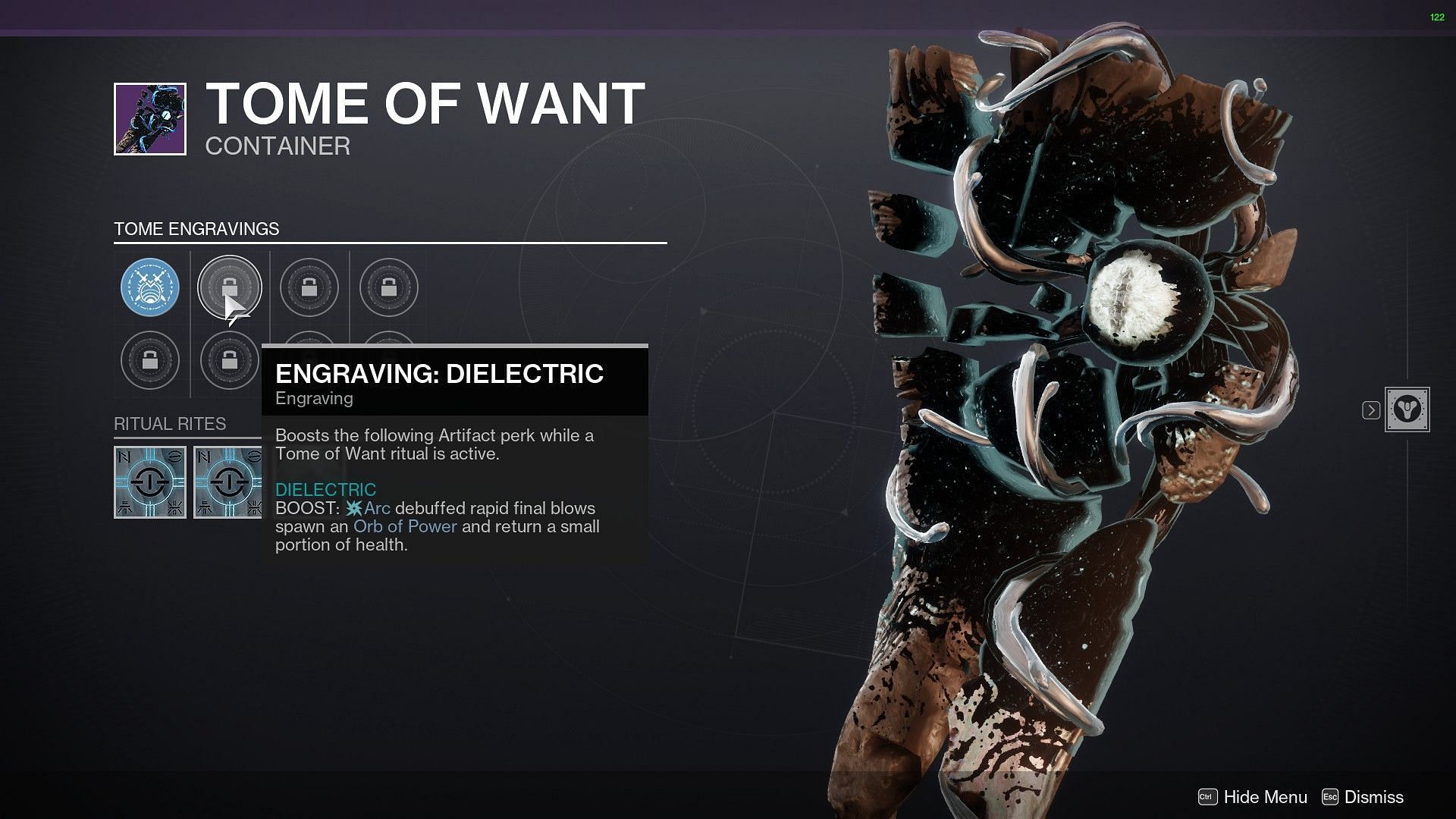 Tome Engravings in Destiny 2 Tome of Want (Image via Bungie)