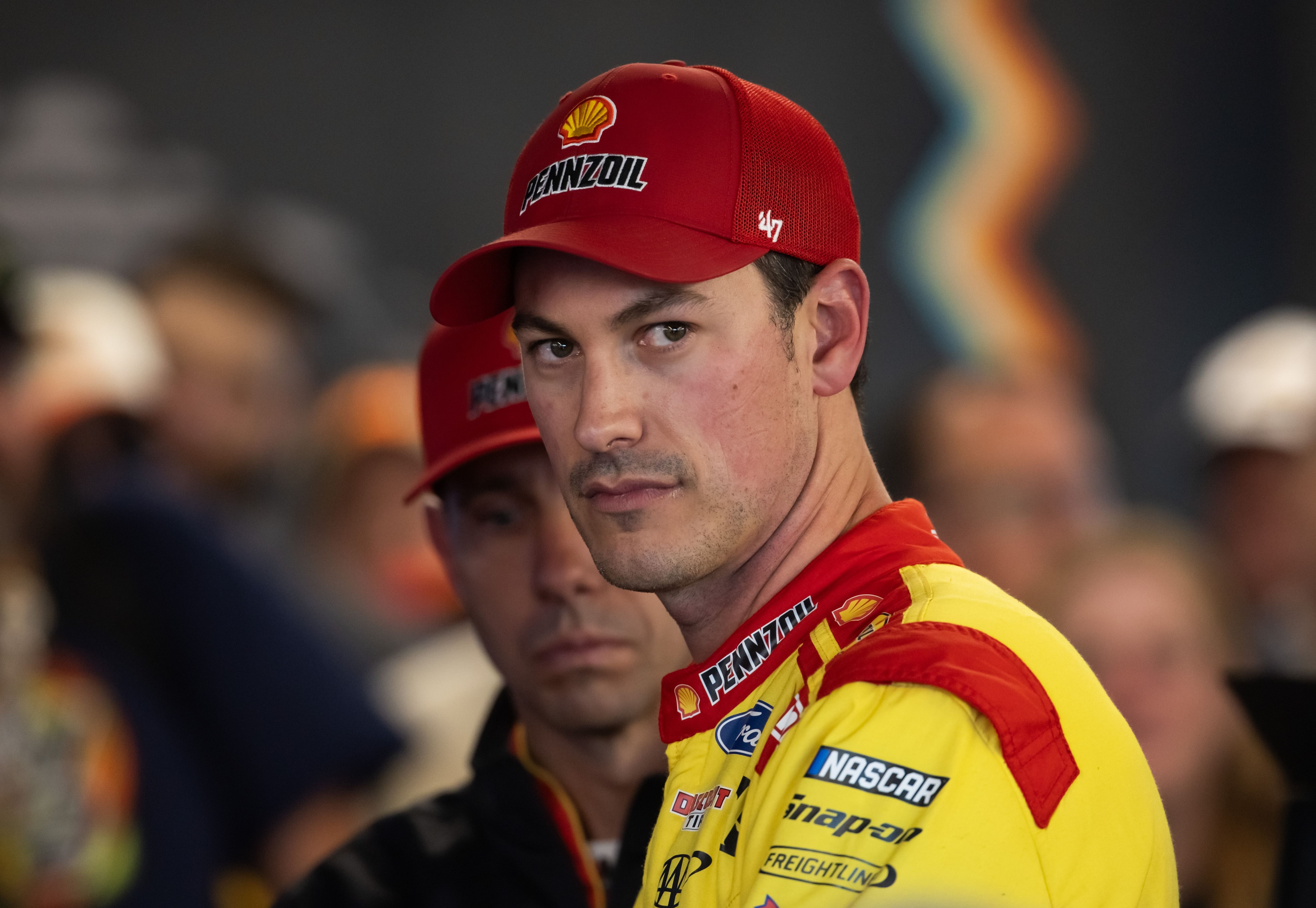 Nov 8, 2024; Avondale, Arizona, USA; NASCAR Cup Series driver Joey Logano (22) during practice for the NASCAR Championship race at Phoenix Raceway. Mandatory Credit: Mark J. Rebilas-Imagn Images - Source: Imagn