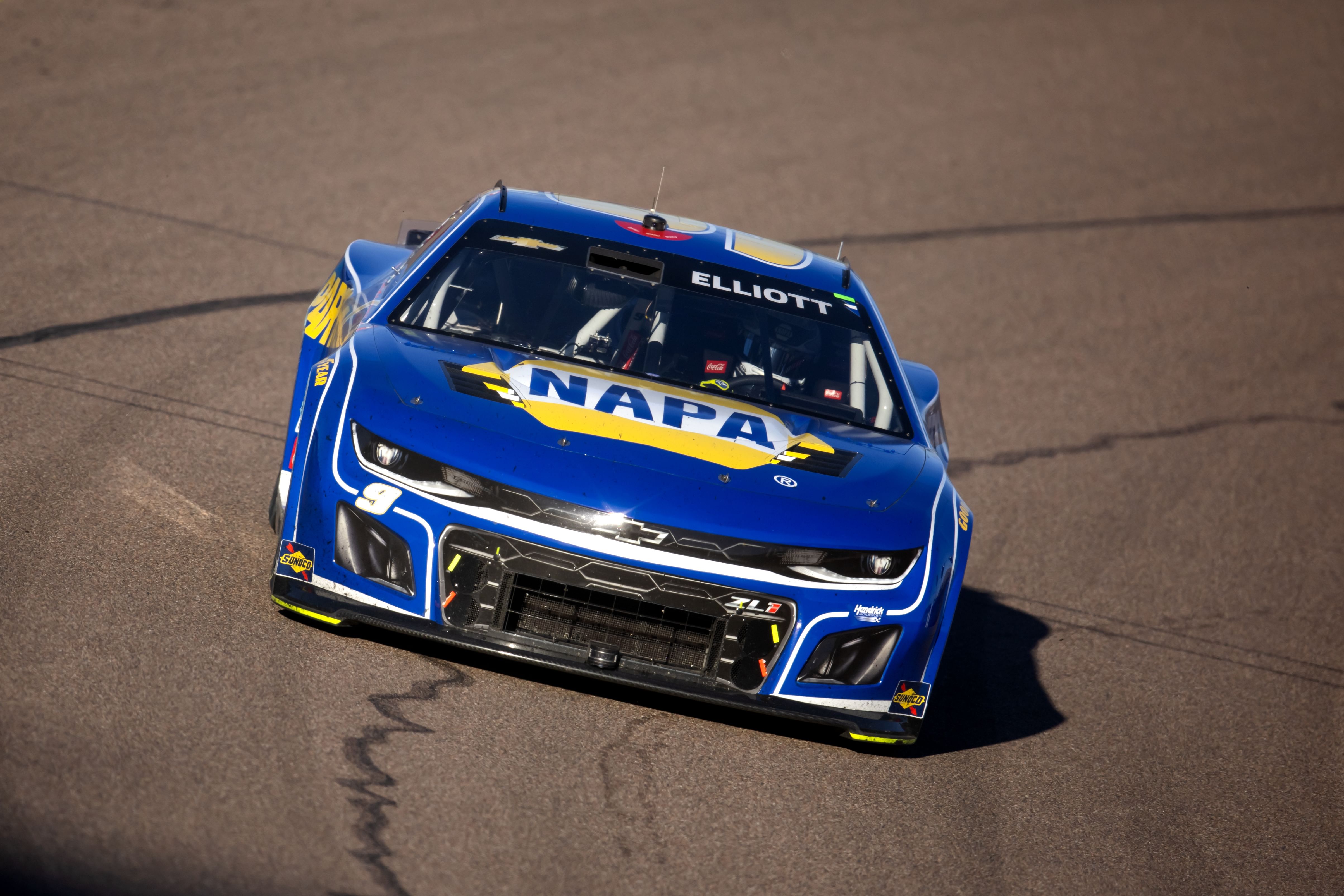 Chase Elliott (9) during the NASCAR Cup Series Championship race at Phoenix Raceway. Mandatory Credit: Mark J. Rebilas-Imagn Images