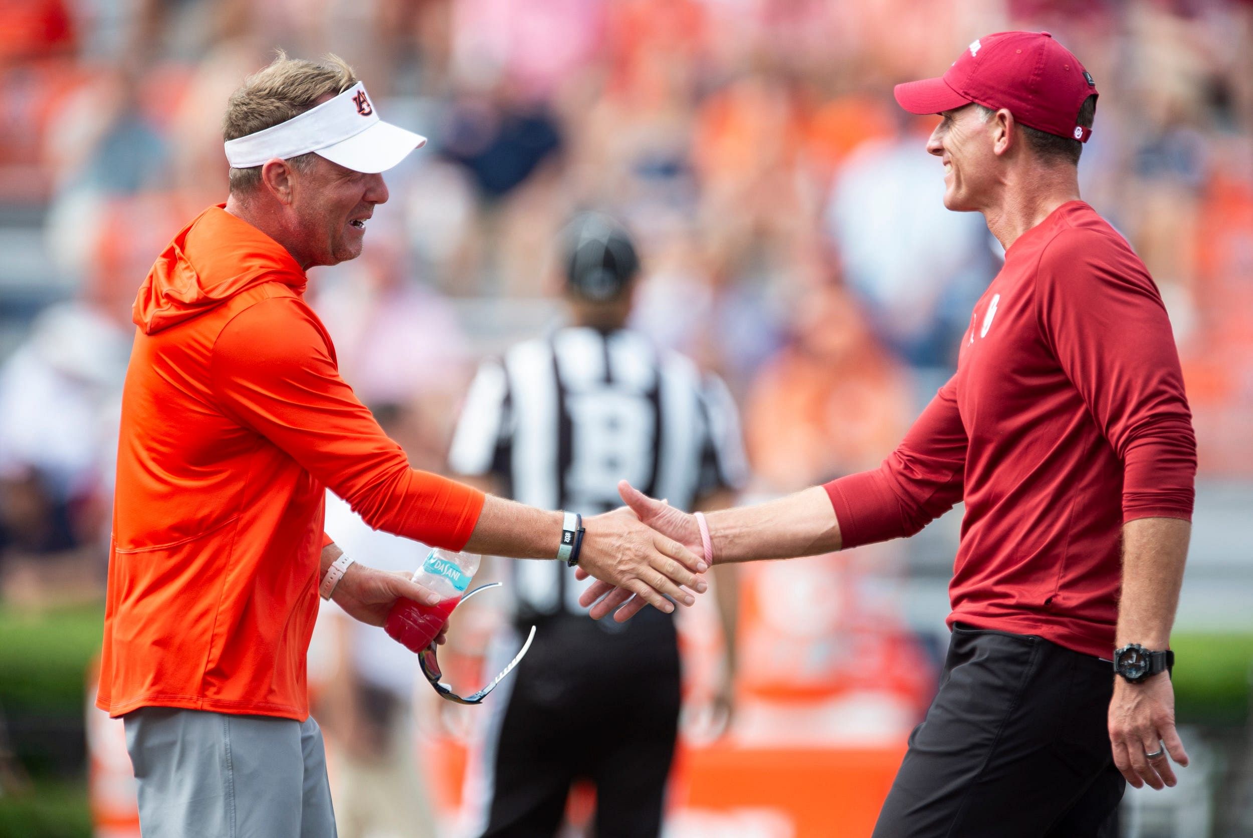 Auburn Tigers head coach Hugh Freeze and Oklahoma Sooners head coach Brent Venables ( IMAGN)