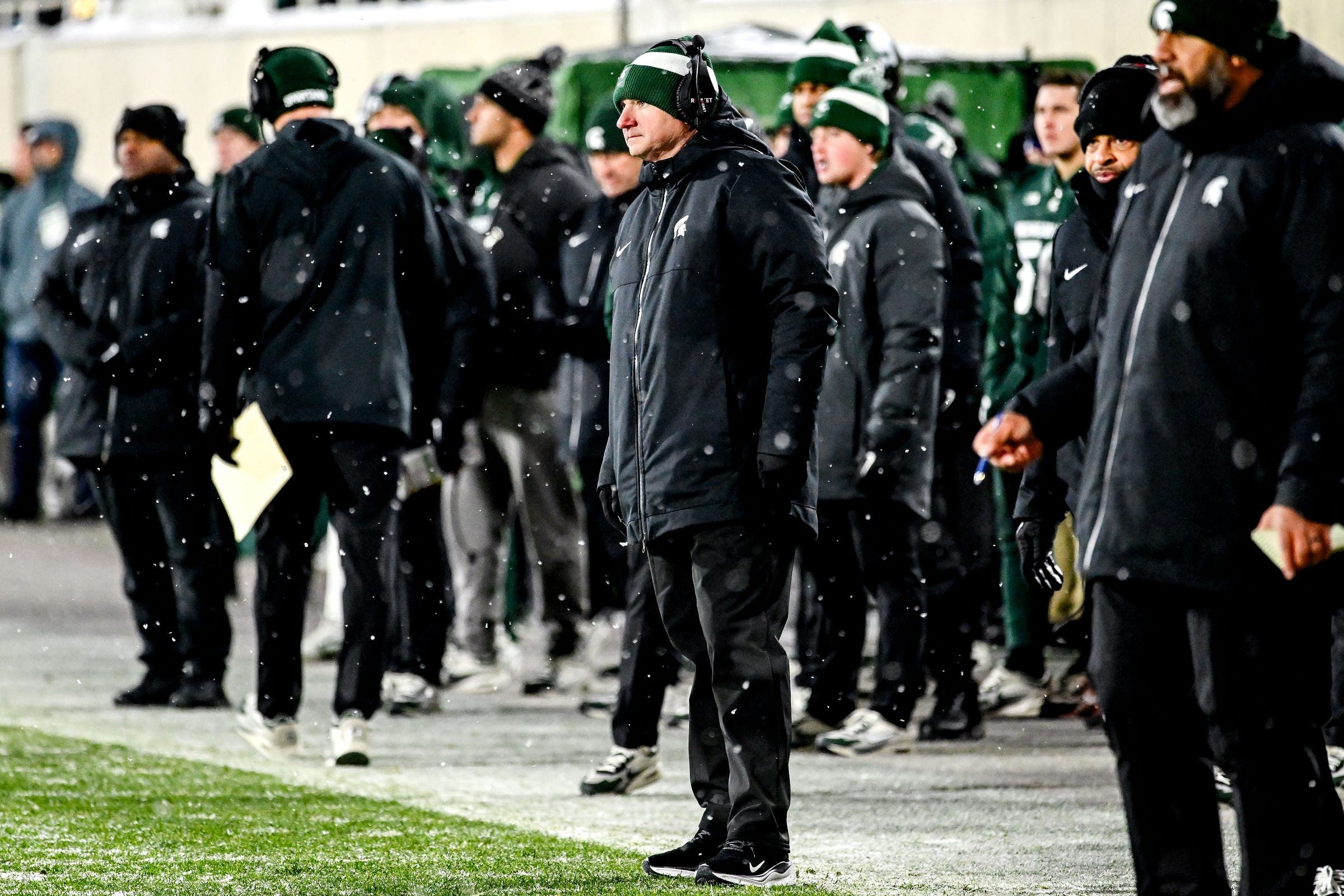 Michigan State&#039;s head coach Jonathan Smith looks on from the sideline - Source: Imagn