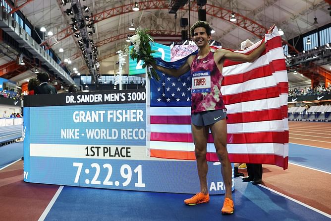 "I’m kind of in shock"- Grant Fisher makes his feelings known after defeating Olympic champion Cole Hocker to set new World Record at Millrose Games