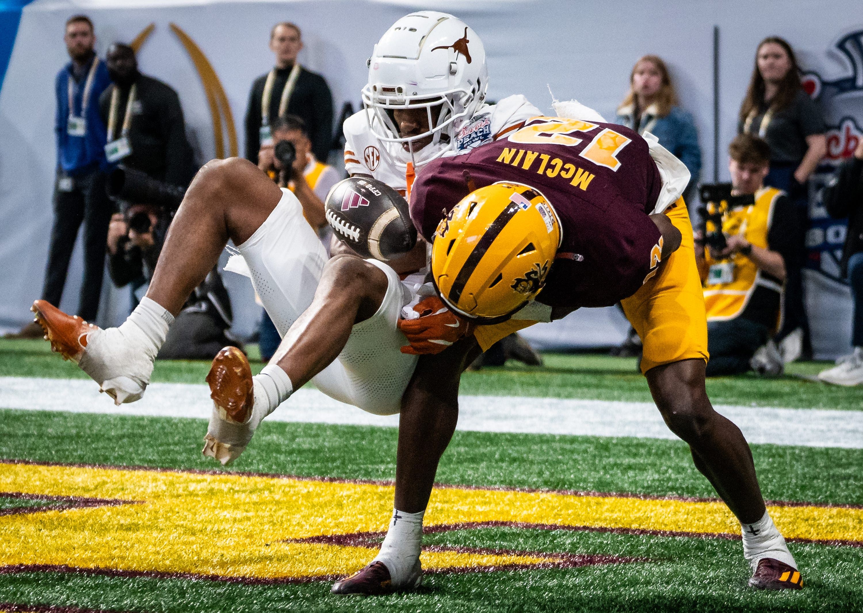 Malik Muhammad prevents a touchdown against Arizona State. - Source: Imagn