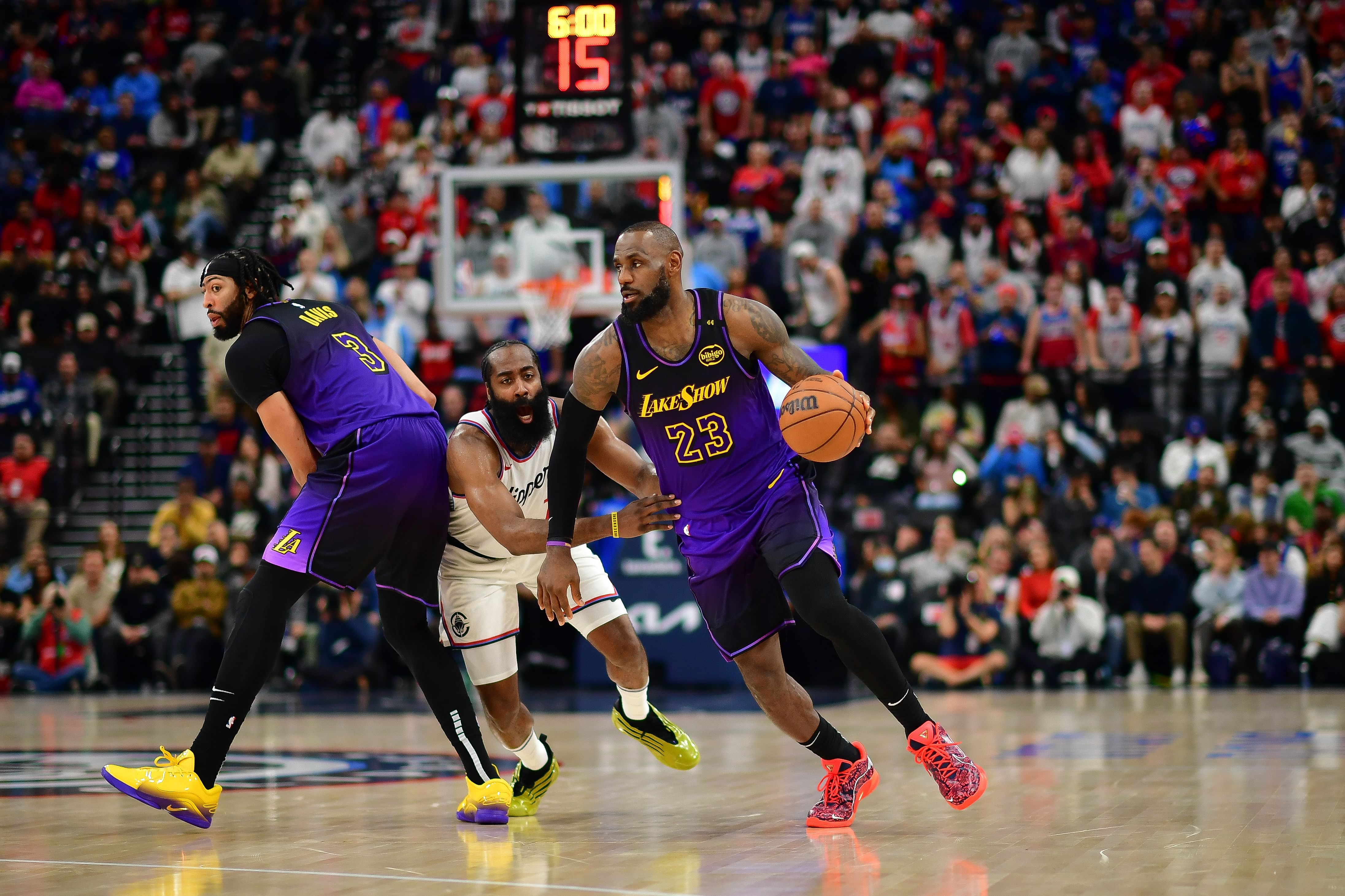 Former LA Lakers teammates Anthony Davis and LeBron James (Image Credit: Gary A. Vasquez-Imagn Images)