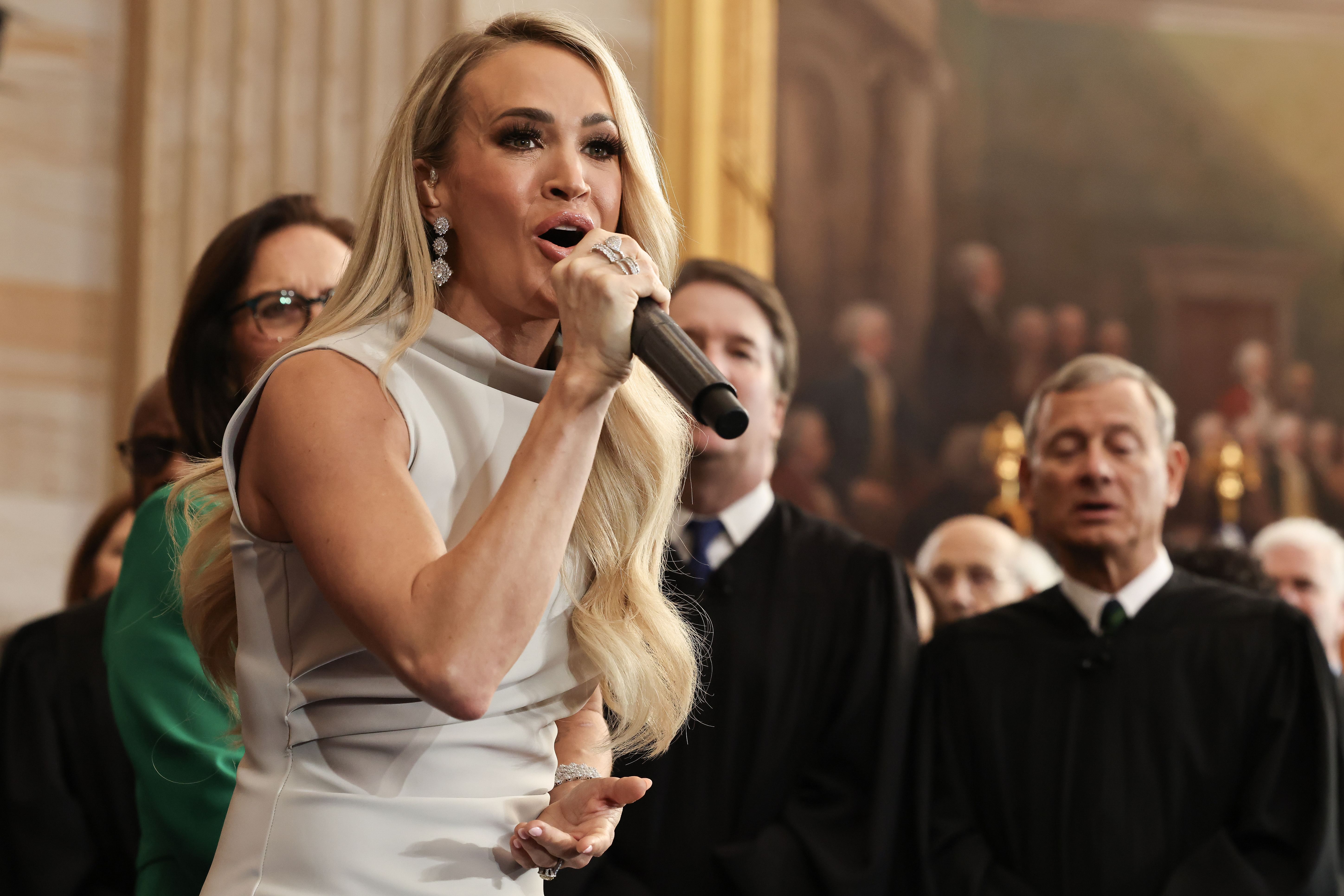 arrie Underwood performs during inauguration ceremonies in the Rotunda of the U.S. Capitol on January 20, 2025 in Washington, DC. (credit: IMAGN)