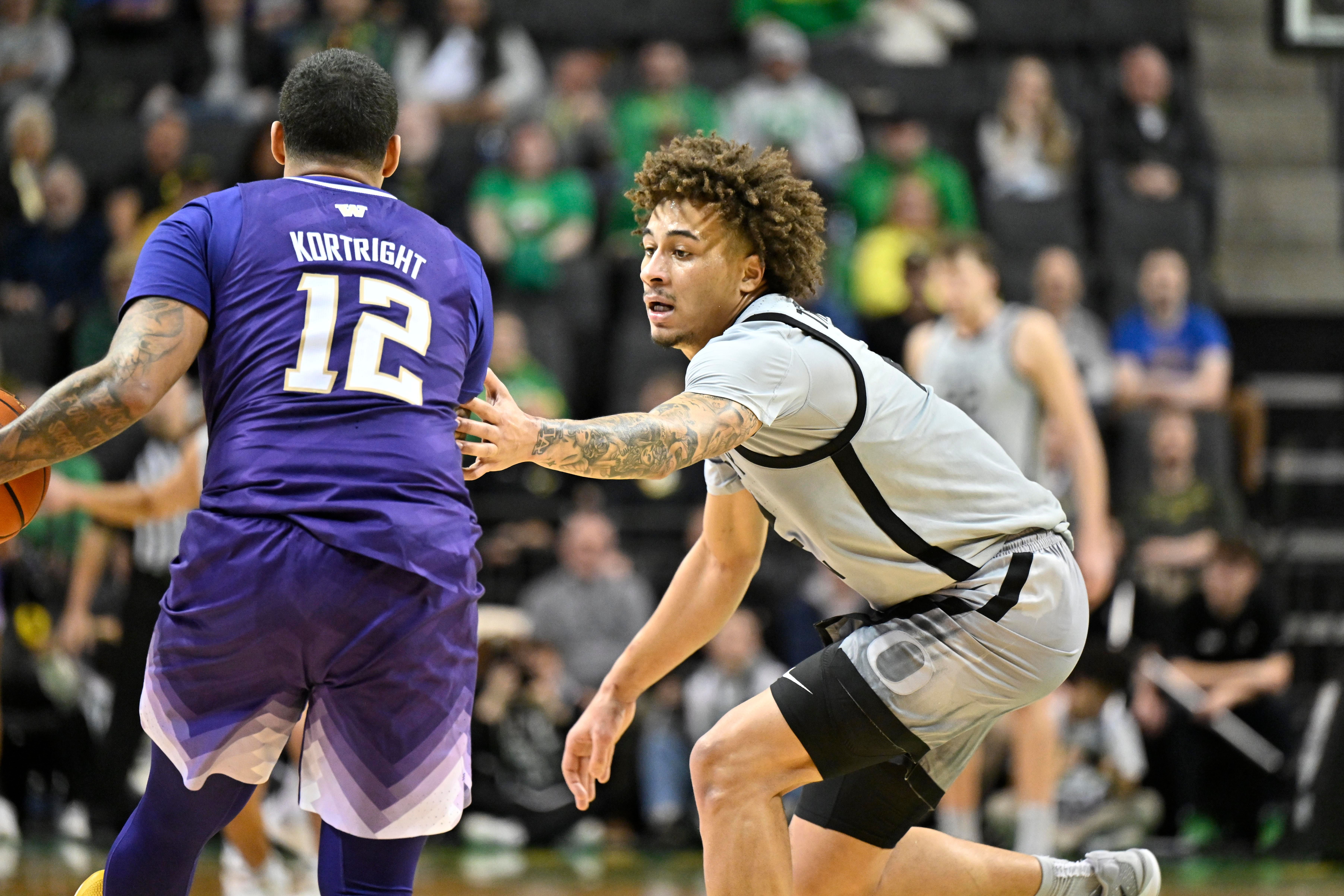 Luis Kortright in action for Washington Huskies during an NCAA Basketball game. (Credits: IMAGN)