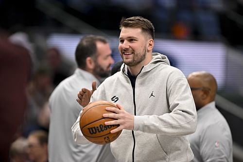 Dallas Mavericks guard Luka Doncic looks on during a stoppage in play during the first half at the American Airlines Center. Photo Credit: Imagn