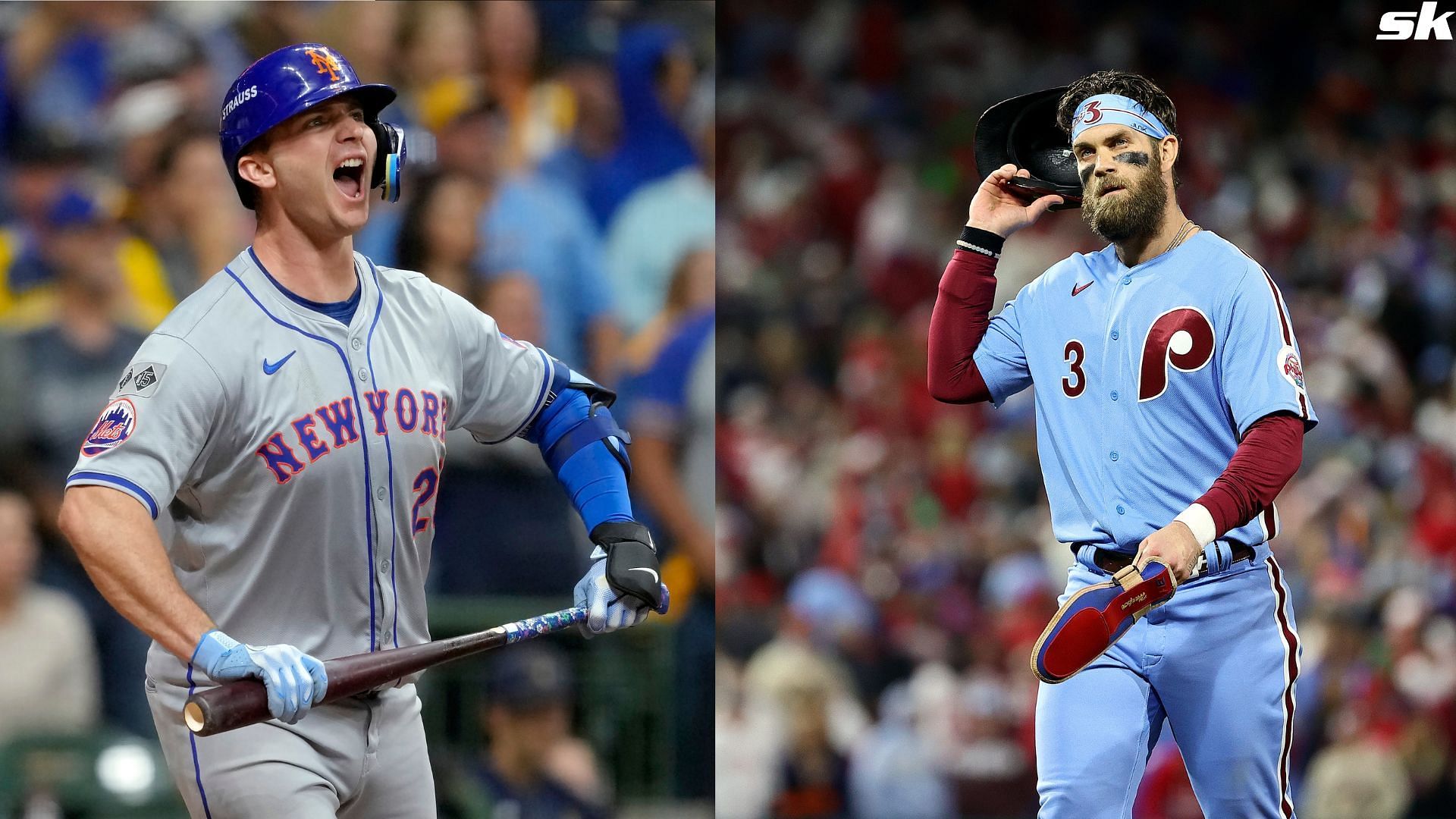 Pete Alonso of the New York Mets celebrates after hitting a home run against the Milwaukee Brewers during Game Three of the Wild Card Series at American Family Field (Source: Getty)