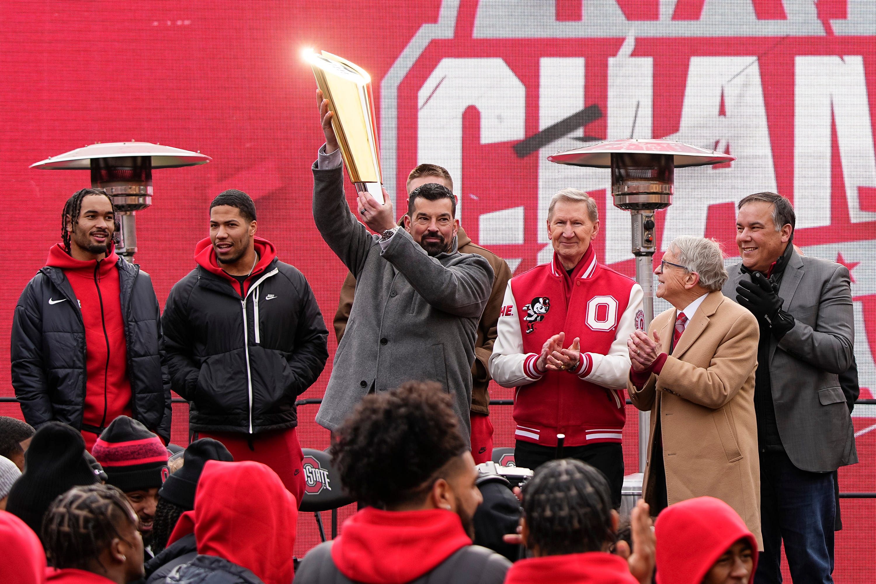 Ryan Day hoists the championship trophy (Credits: IMAGN)