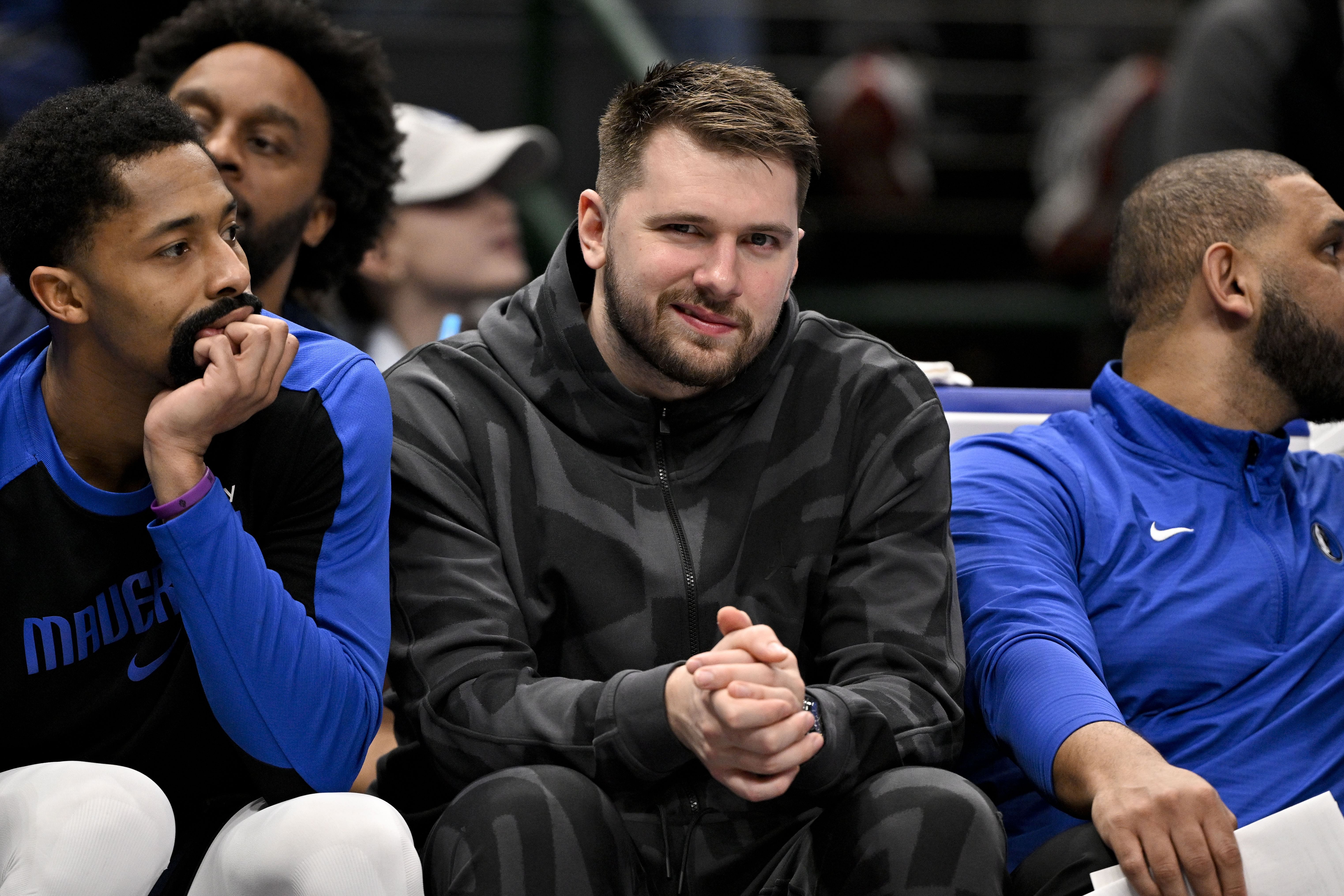 Luka Doncic arrived in Los Angeles on Sunday night. (Photo: IMAGN)