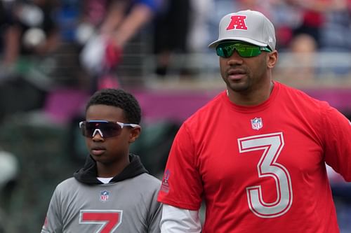 Russell Wilson at Pro Bowl Games-AFC Practice - Source: Imagn