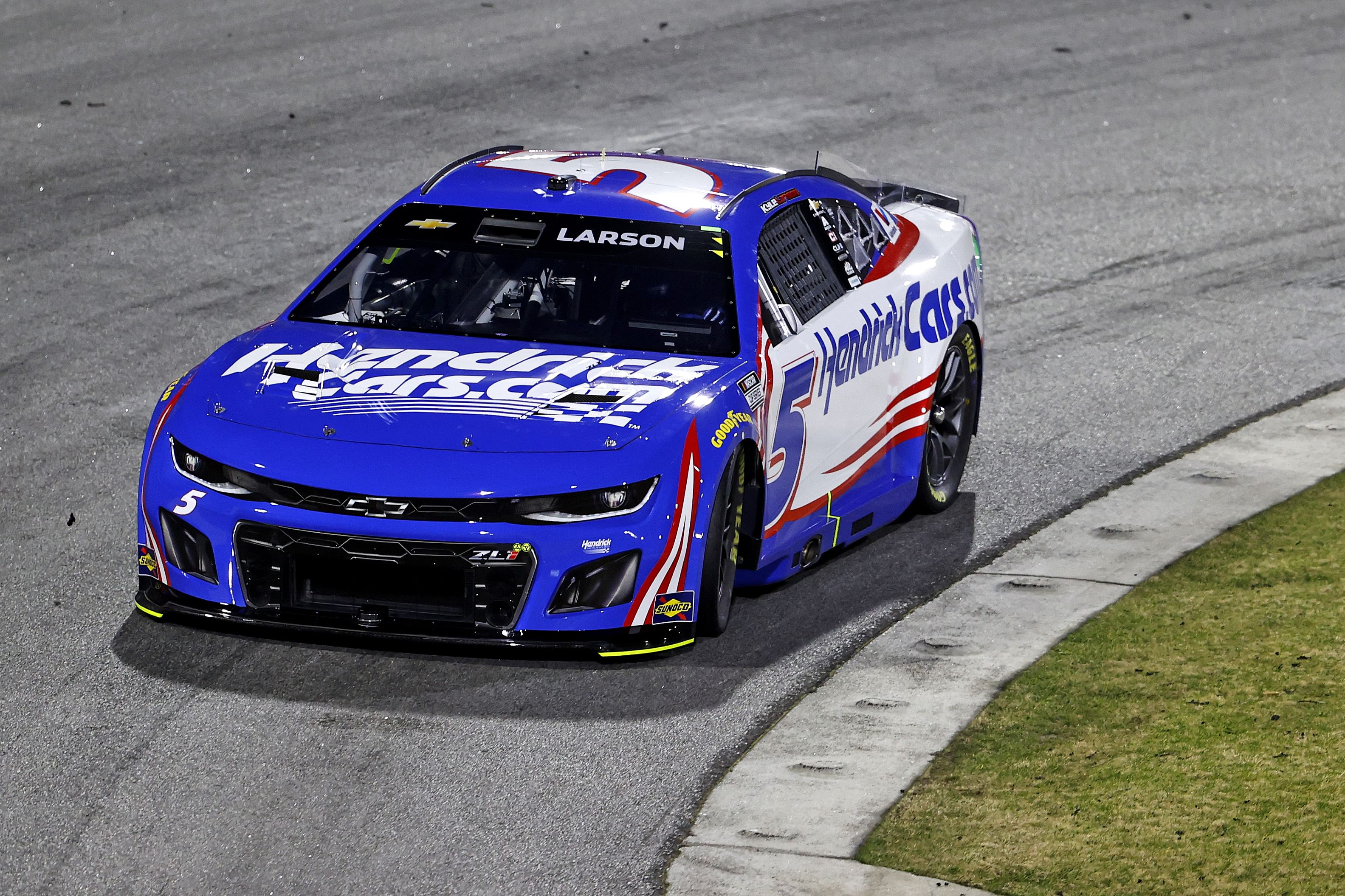 Kyle Larson (5) during practice for the Clash at Bowman Gray - Practice - Source: Imagn