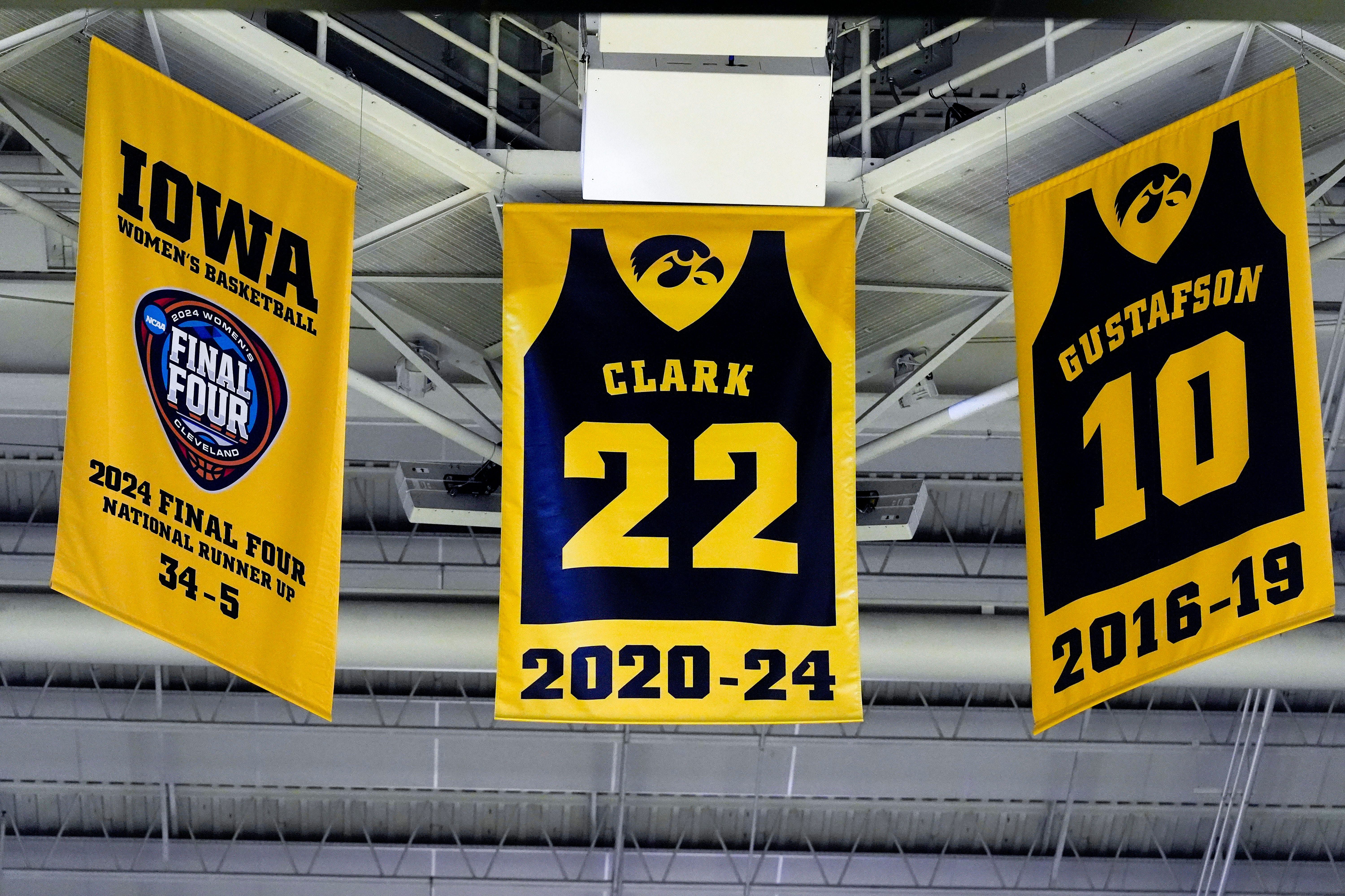 Caitlin Clark immortalized by Iowa with jersey retirement. (Photo: IMAGN)