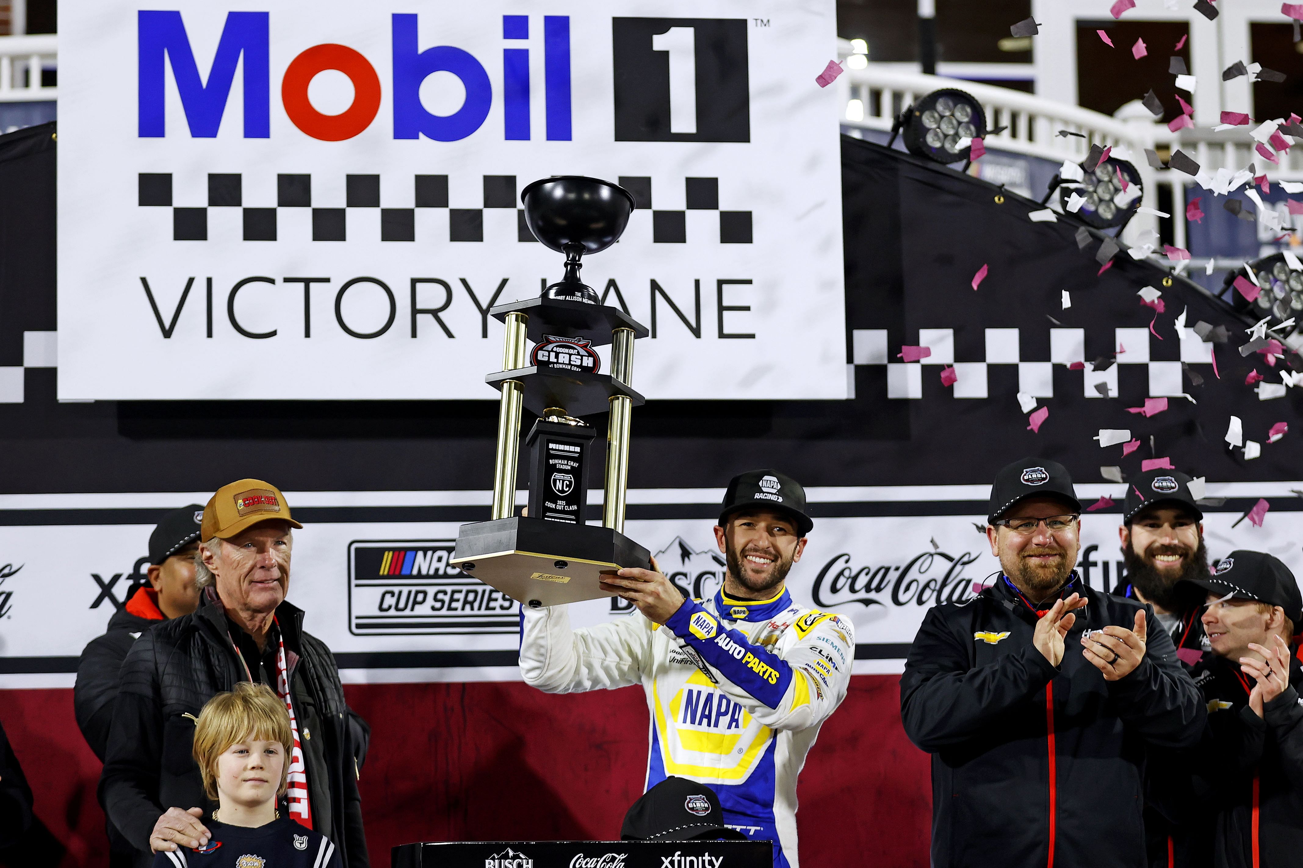 Chase Elliott kicked off the year with a race win at Bowman Gray Stadium - Source: Imagn