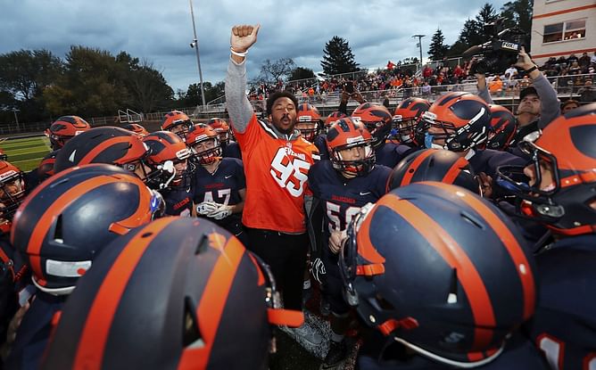 "Literal created player in high school, everything 99": Fans react to throwback clips and photos of Myles Garrett as a high school footballer