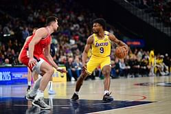 "Gonna carry the Lakers" - Fans in frenzy as Bronny James mimics new teammate Luka Doncic's signature stepback 3