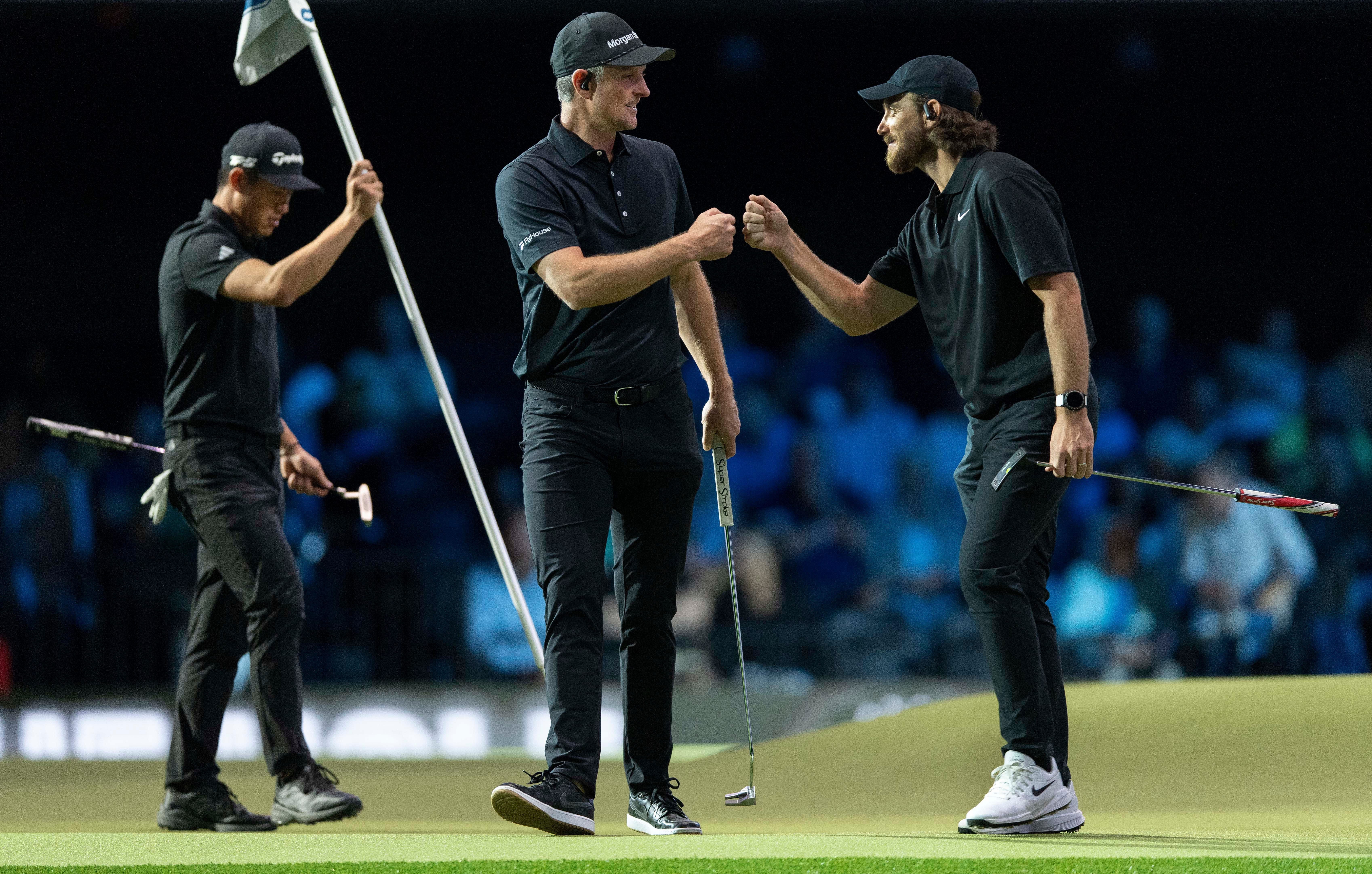 Justin Rose, Collin Morikawa, and Tommy Fleetwood for LAGC during TGL, Match 5 (Image Source: Imagn)