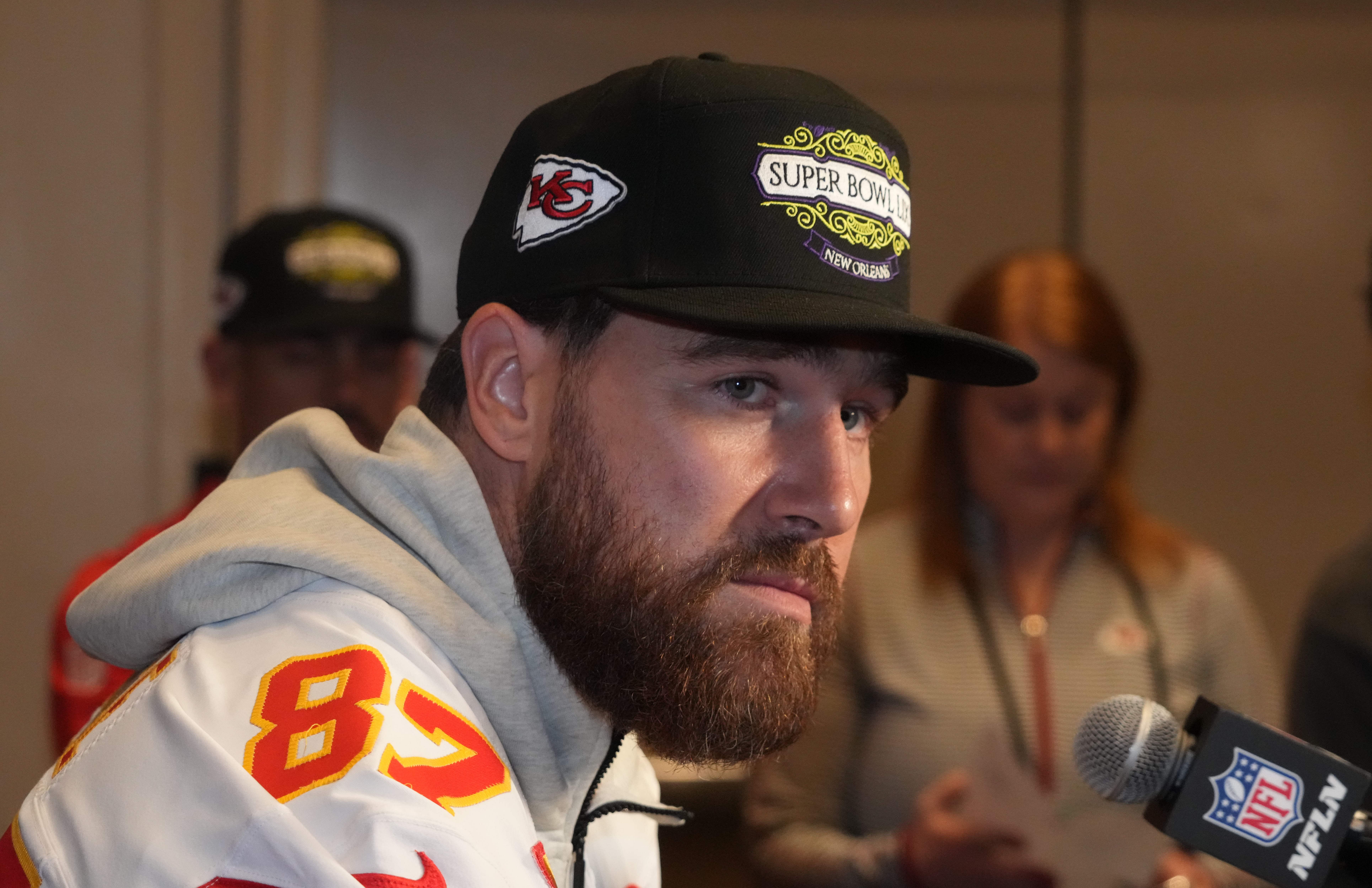 Kelce at Super Bowl LIX-Kansas City Chiefs Press Conference - Source: Imagn