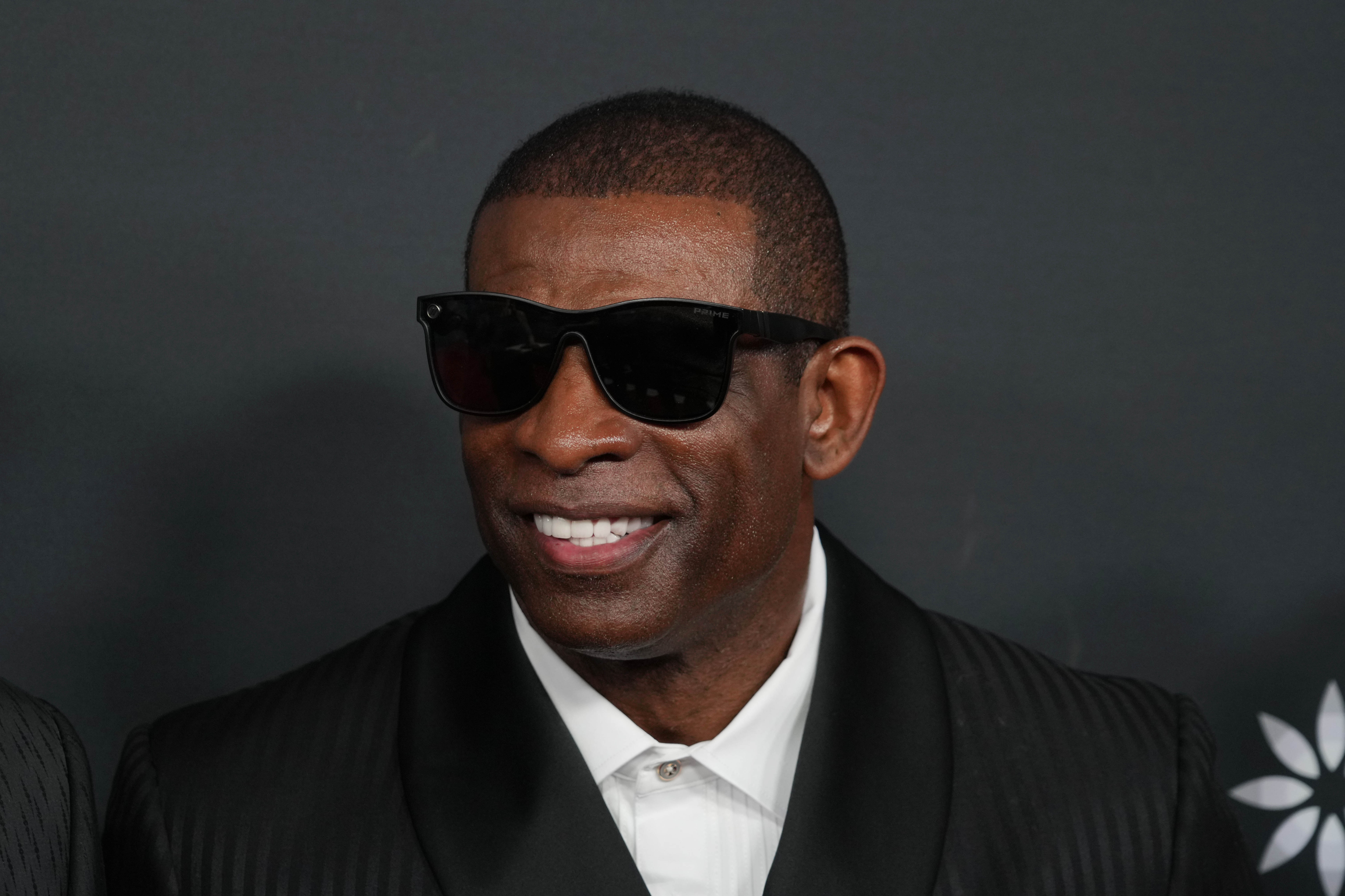 Deion Sanders elated during face reveal of 6-month old grandson Snow on live TV with co-host Rocsi Diaz