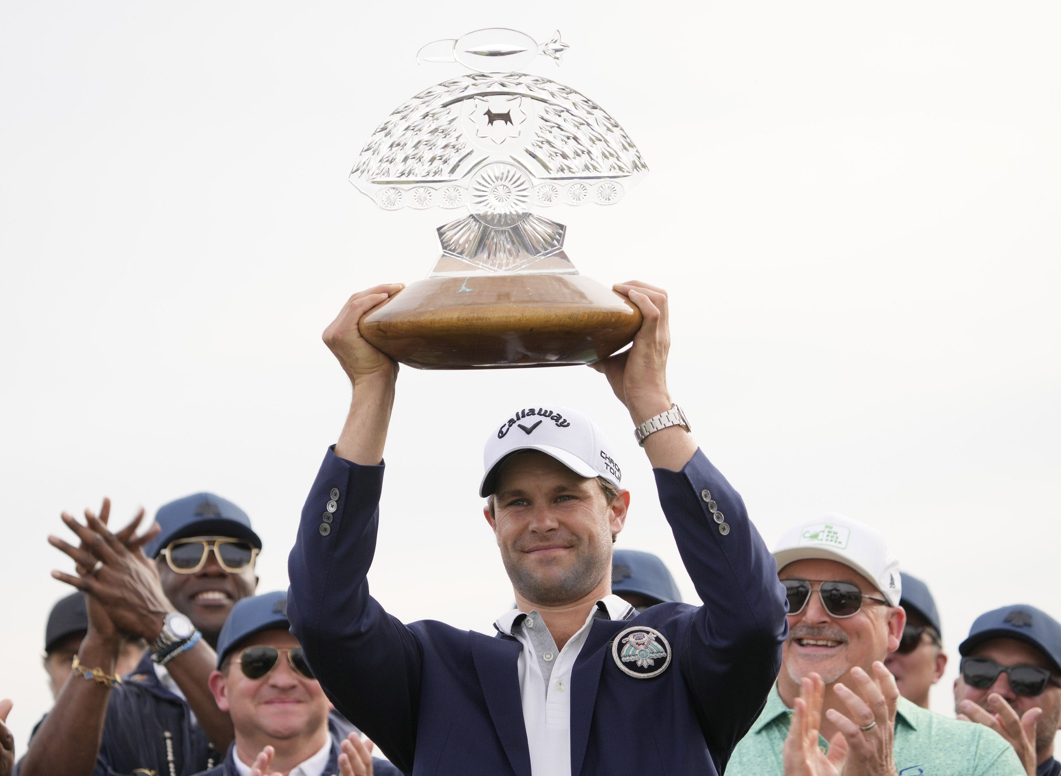 Thomas Detry with the WM Phoenix Open trophy - Source: Imagn