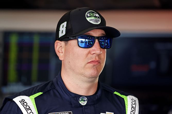 Kyle Busch and other truck series drivers shot with cat litter during the Atlanta race