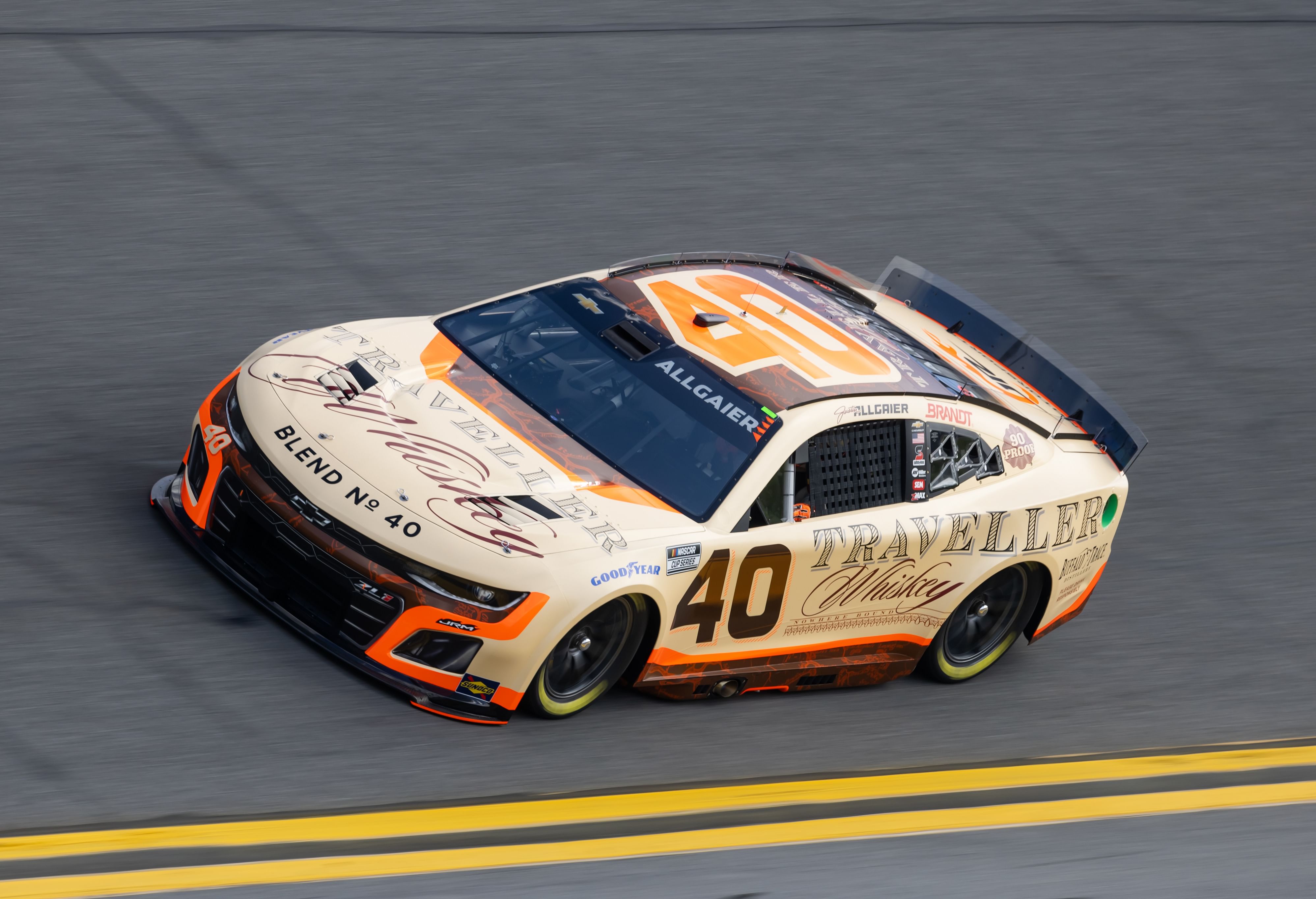 Justin Allgaier (40) during practice for the Daytona 500 at Daytona International Speedway. - Source: Imagn