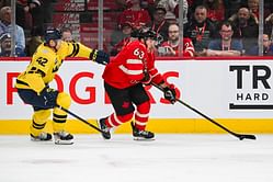 Brad Marchand makes his feelings known about facing off against 'fiercest competitors' Matthew Tkachuk, brother Brady at 4 Nations