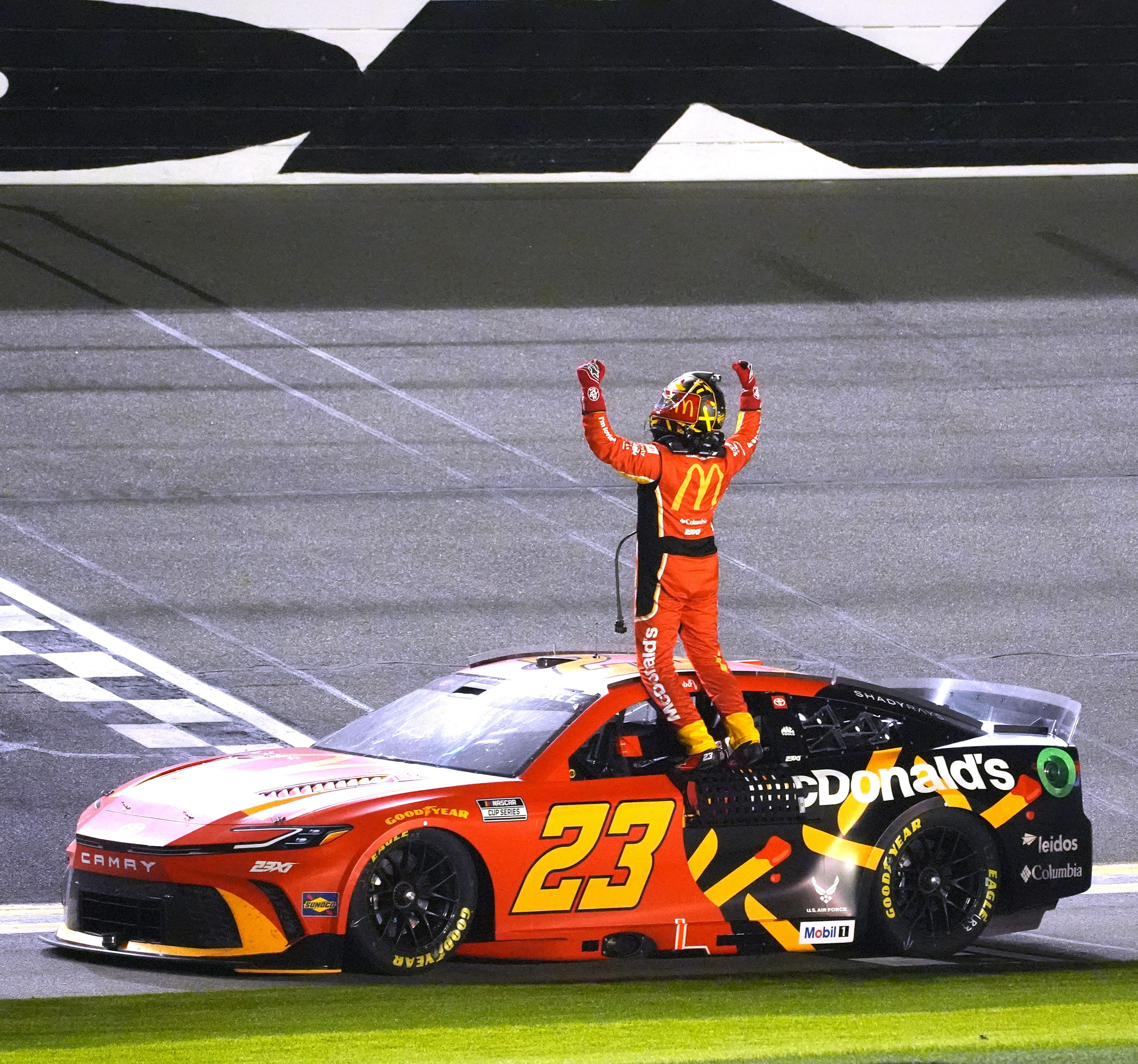 Bubba Wallace after winning the Duel 1 at Daytona - Source: Imagn