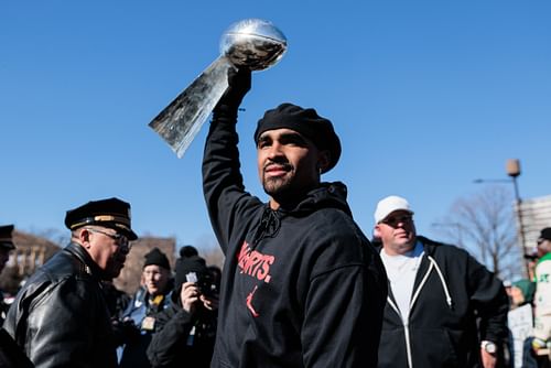 Jalen Hurts at Super Bowl LIX Philadelphia Eagles Championship Parade - Source: Imagn