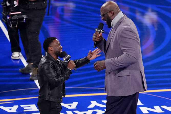 "Why you dressed like a p*rn director?" - Kevin Hart mocks Shaquille O'Neal's outfit