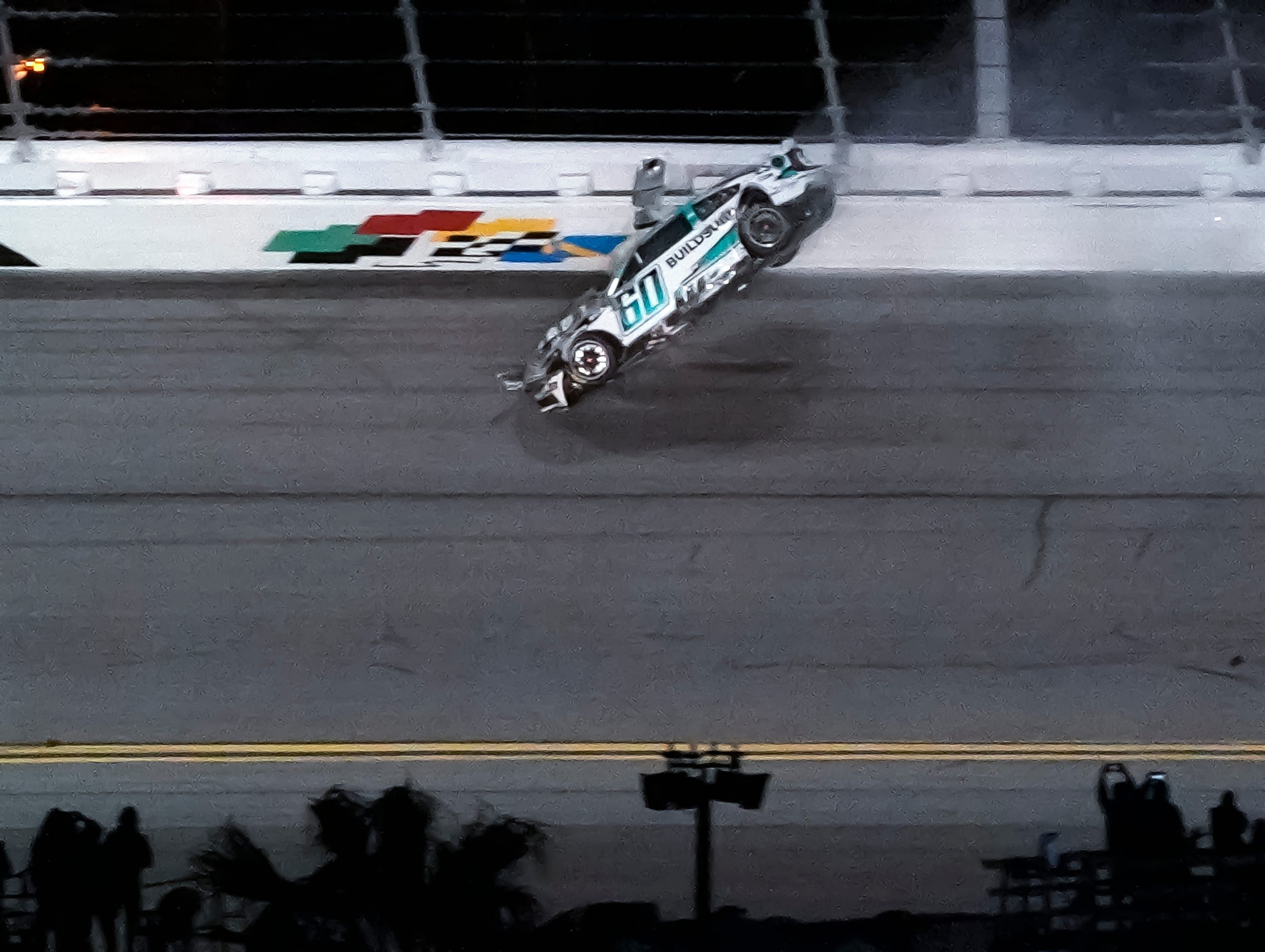 Ryan Preece goes airborne in the closing laps of the Daytona 500 at Daytona International Speedway, Sunday, Feb. 16, 2025 - Source: Imagn