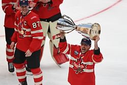 Watch: Brad Marchand reunites with Patrice Bergeron at TD Garden after 4 Nations win