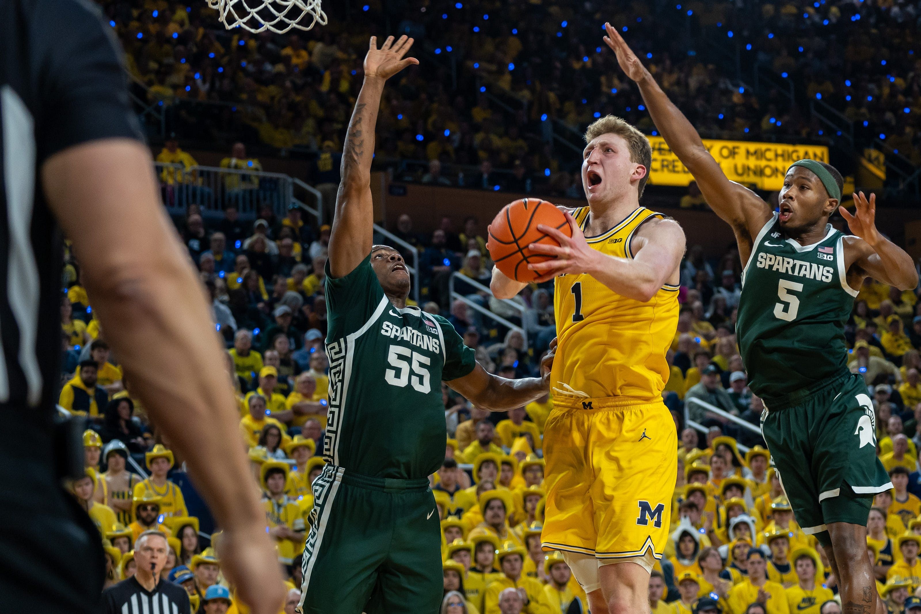 Michigan&#039;s Danny Wolf has been a do-it-all part of the Wolverines&#039; surprising team. (Photo Credit: IMAGN)