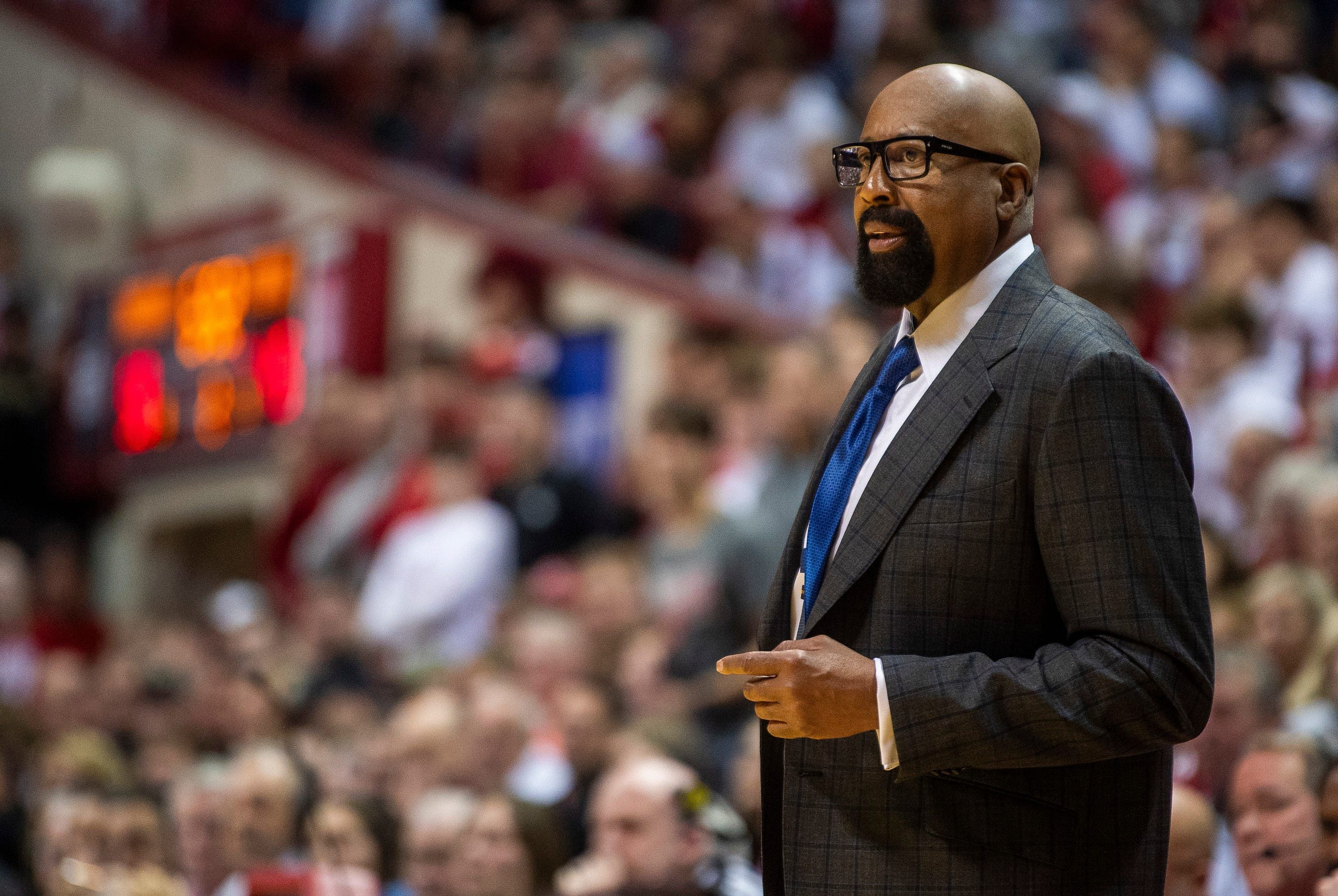 Indiana Head Coach Mike Woodson during the Indiana versus Purdue mens basketball game at Simon Skjodt Assembly Hall on Sunday, Feb. 23, 2025. - Source: Imagn