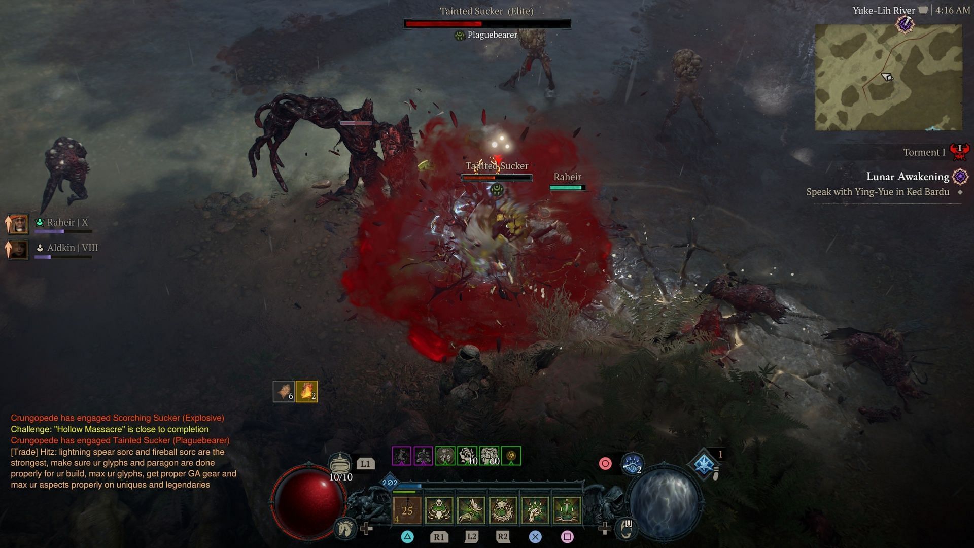 That blood splash means you hit your foes with trapped souls (Image via Blizzard Entertainment)