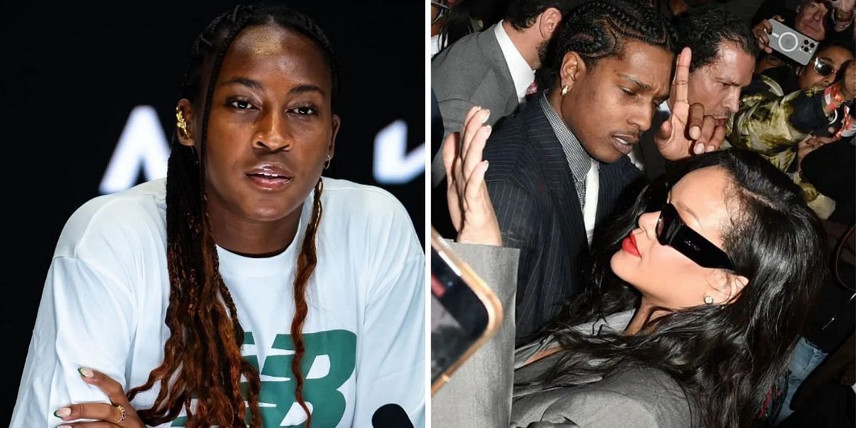 Coco Gauff (Left) and Rihanna with her partner A$AP Rocky (Right) - Source: Getty