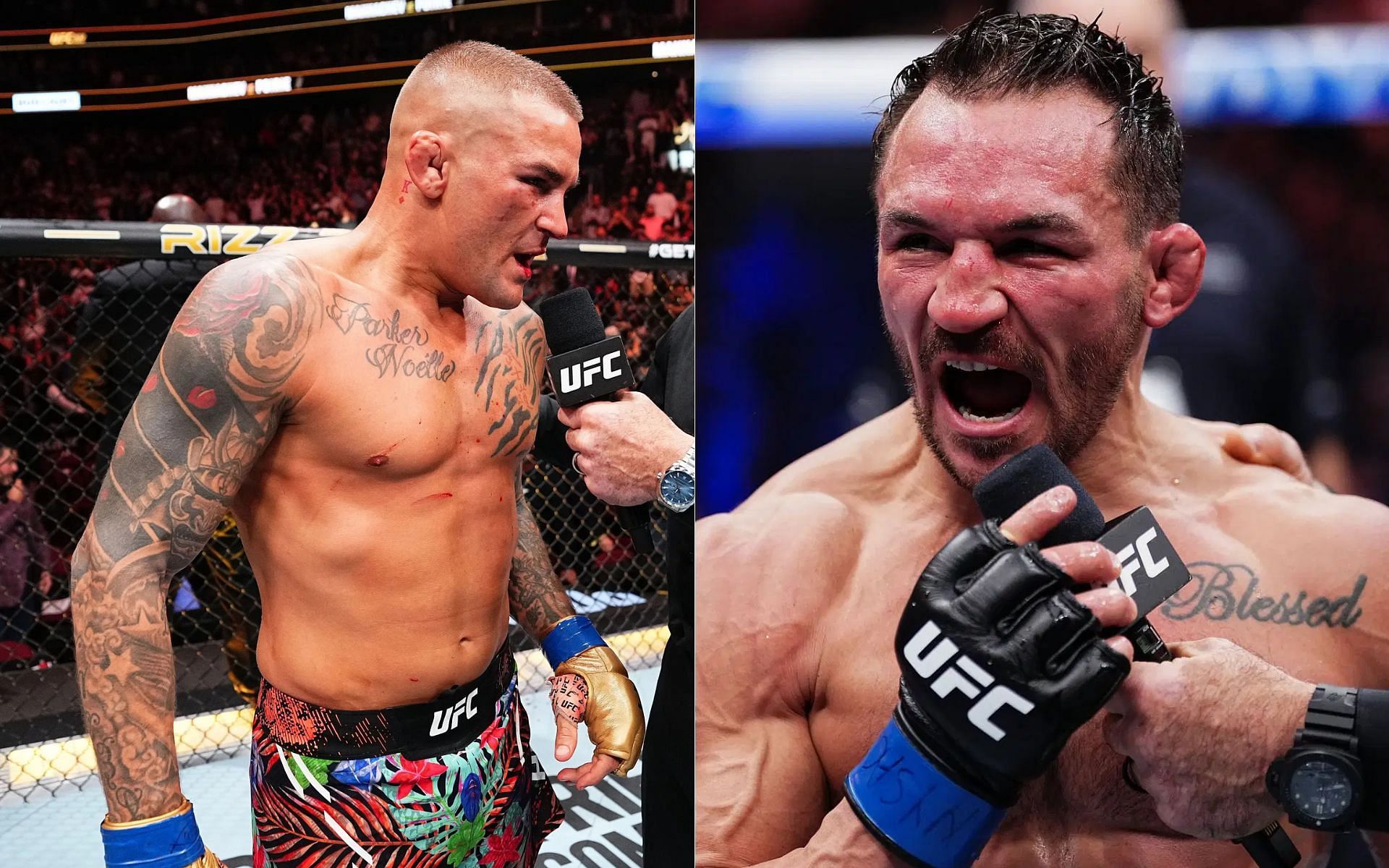 Dustin Poirier (left) and Michael Chandler (right) have had a bitter rivalry in recent times [Image courtesy: Getty]