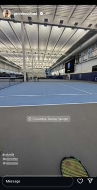 Screengrab of Eugenie Bouchard's Instagram story (@geniebouchard)